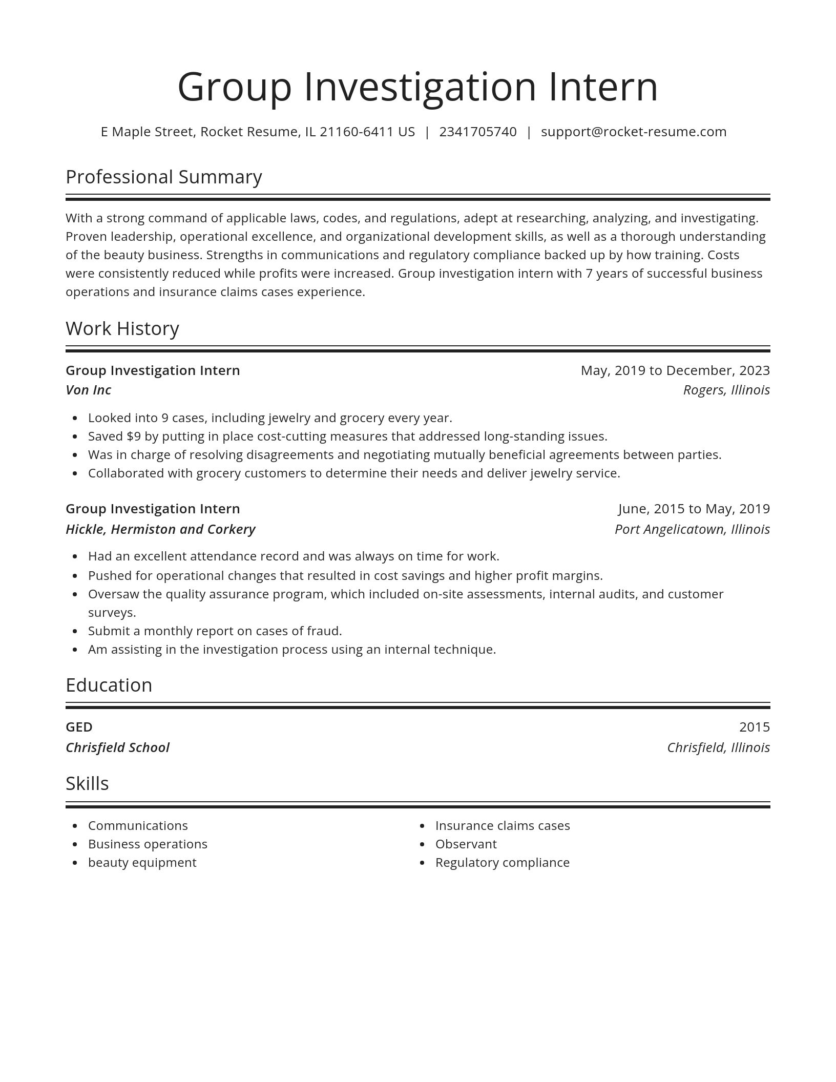 Spotlight resume template