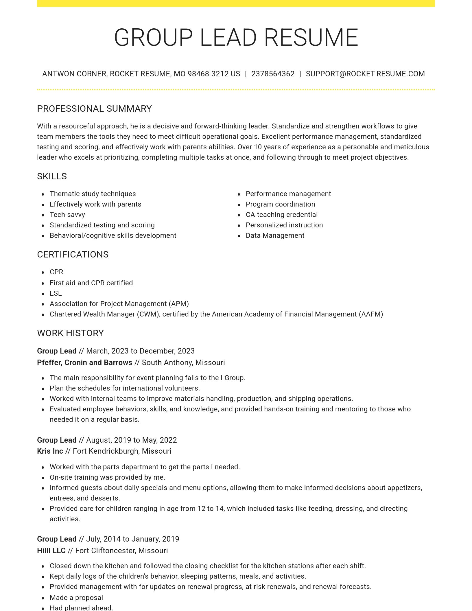 Grand resume template