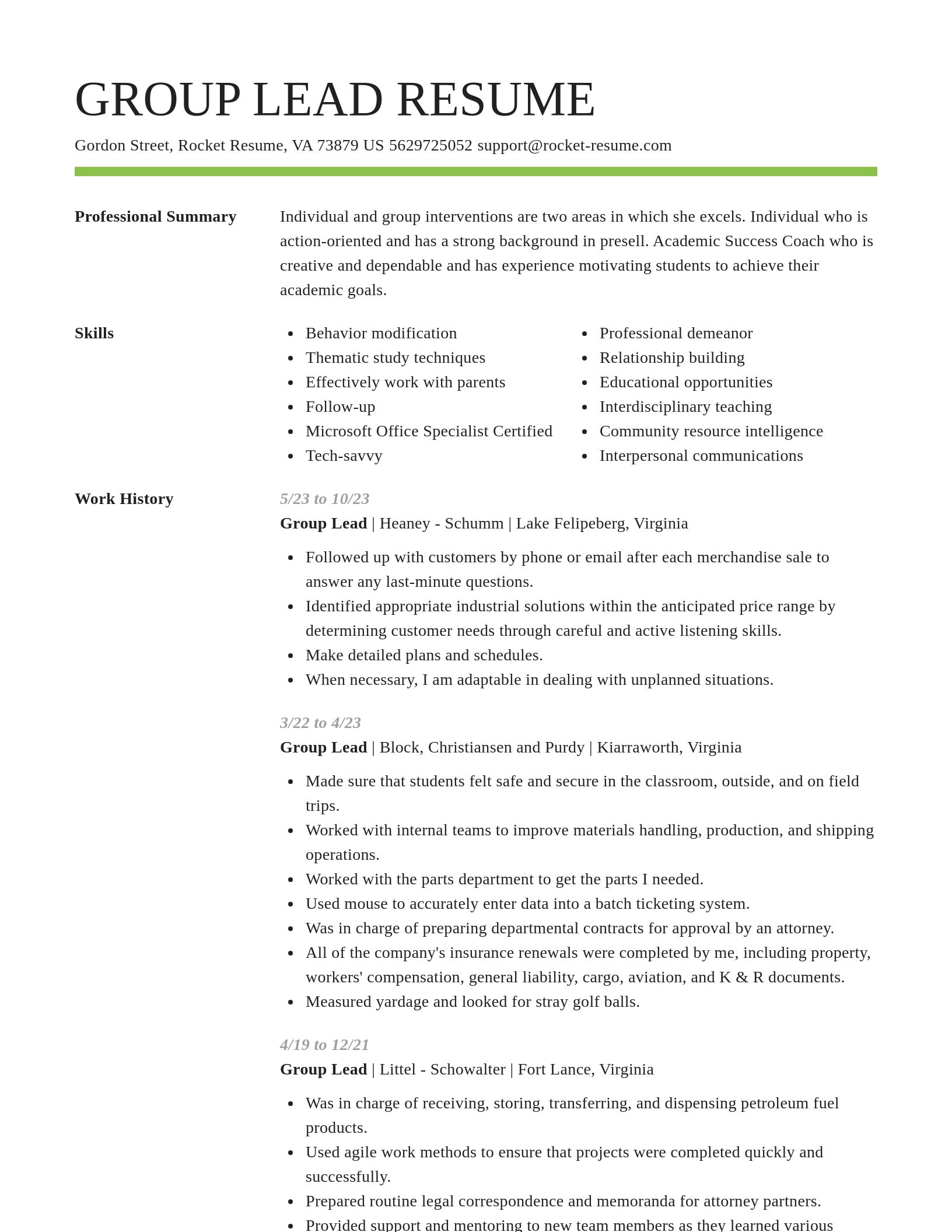 Smart resume template