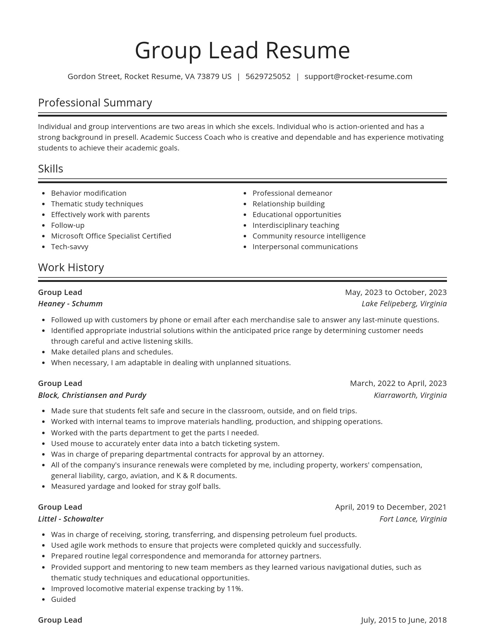 Spotlight resume template