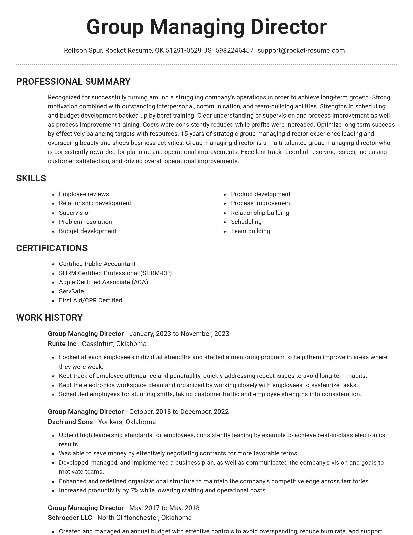 Brilliant resume template