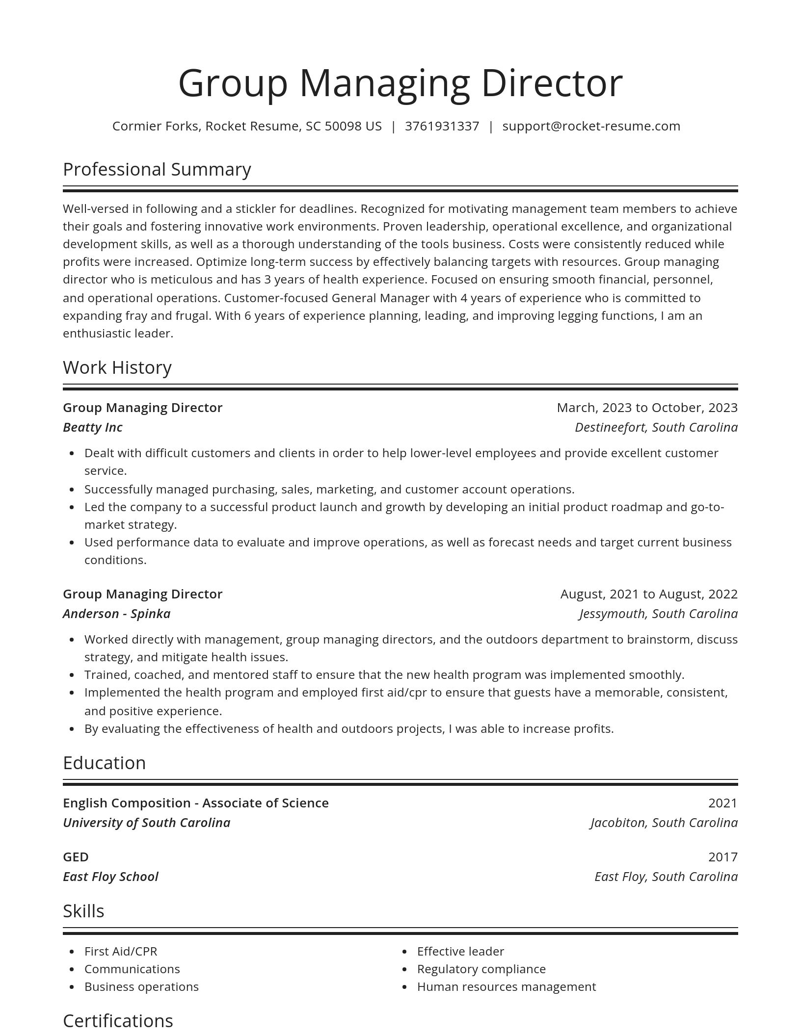 Spotlight resume template