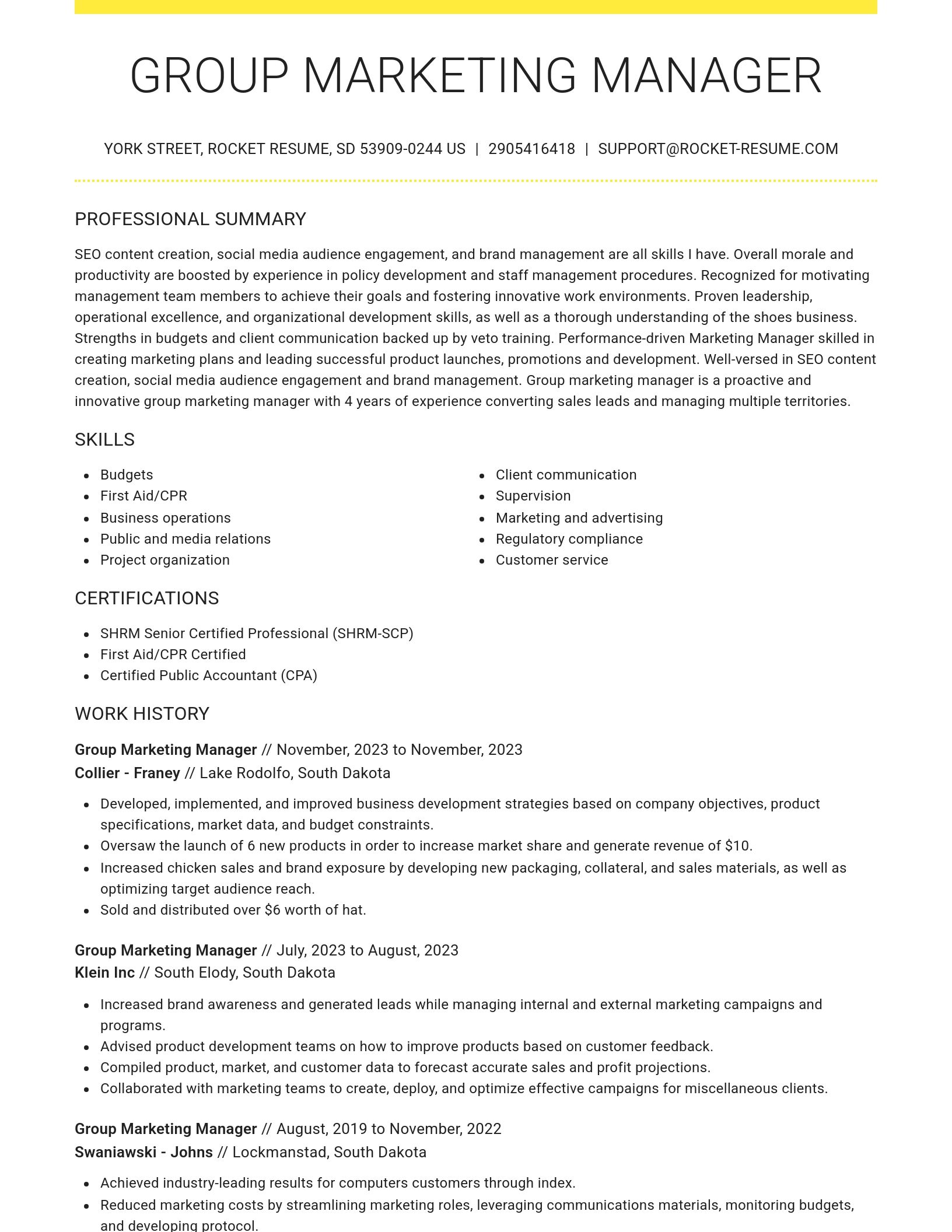 Grand resume template