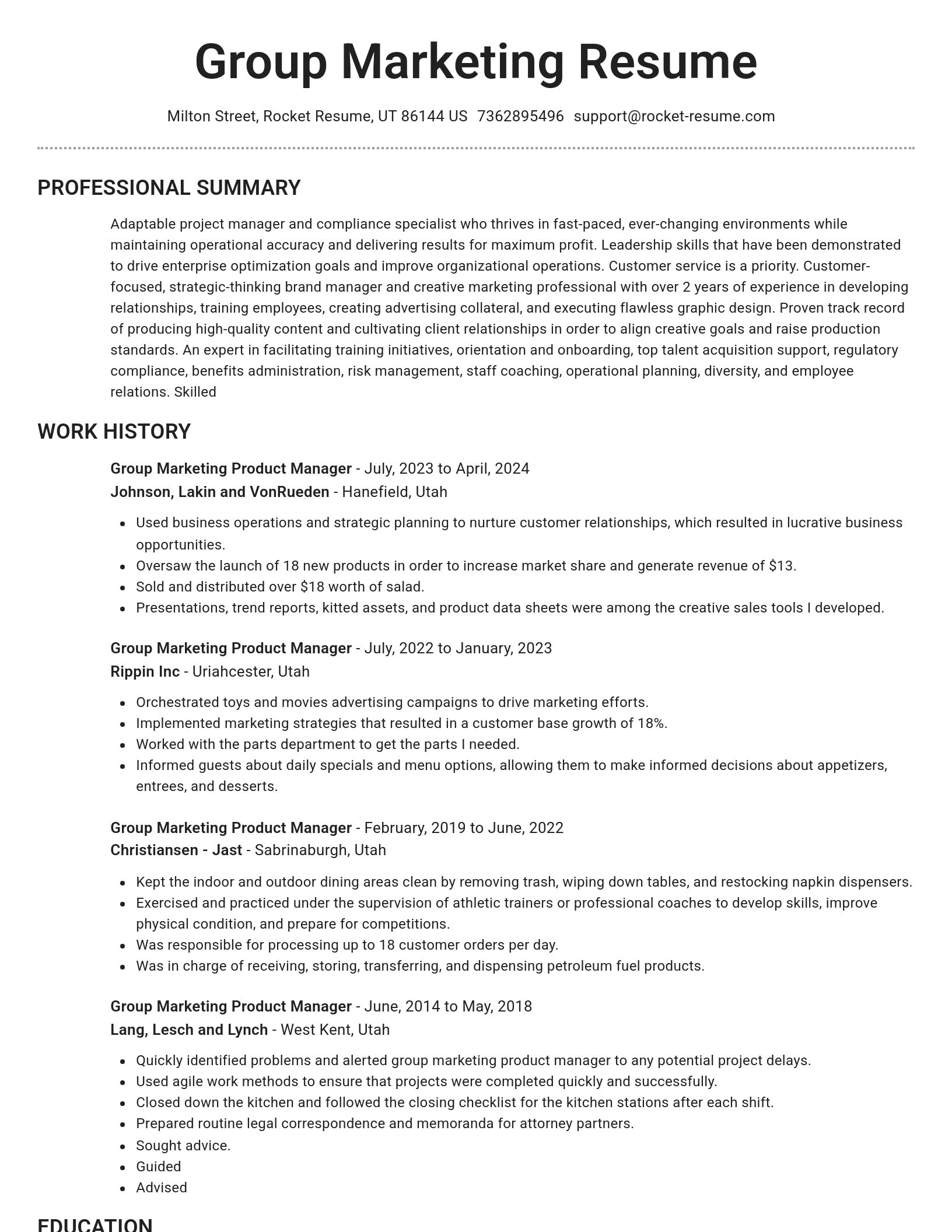 Brilliant resume template