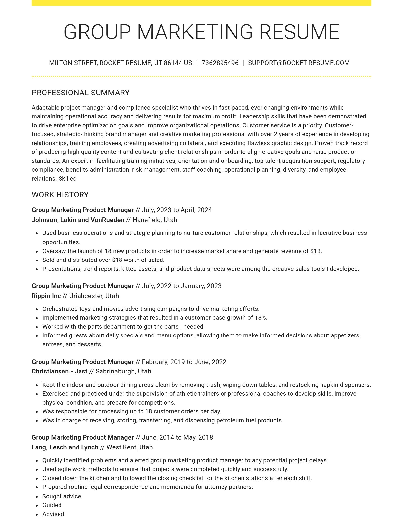Grand resume template