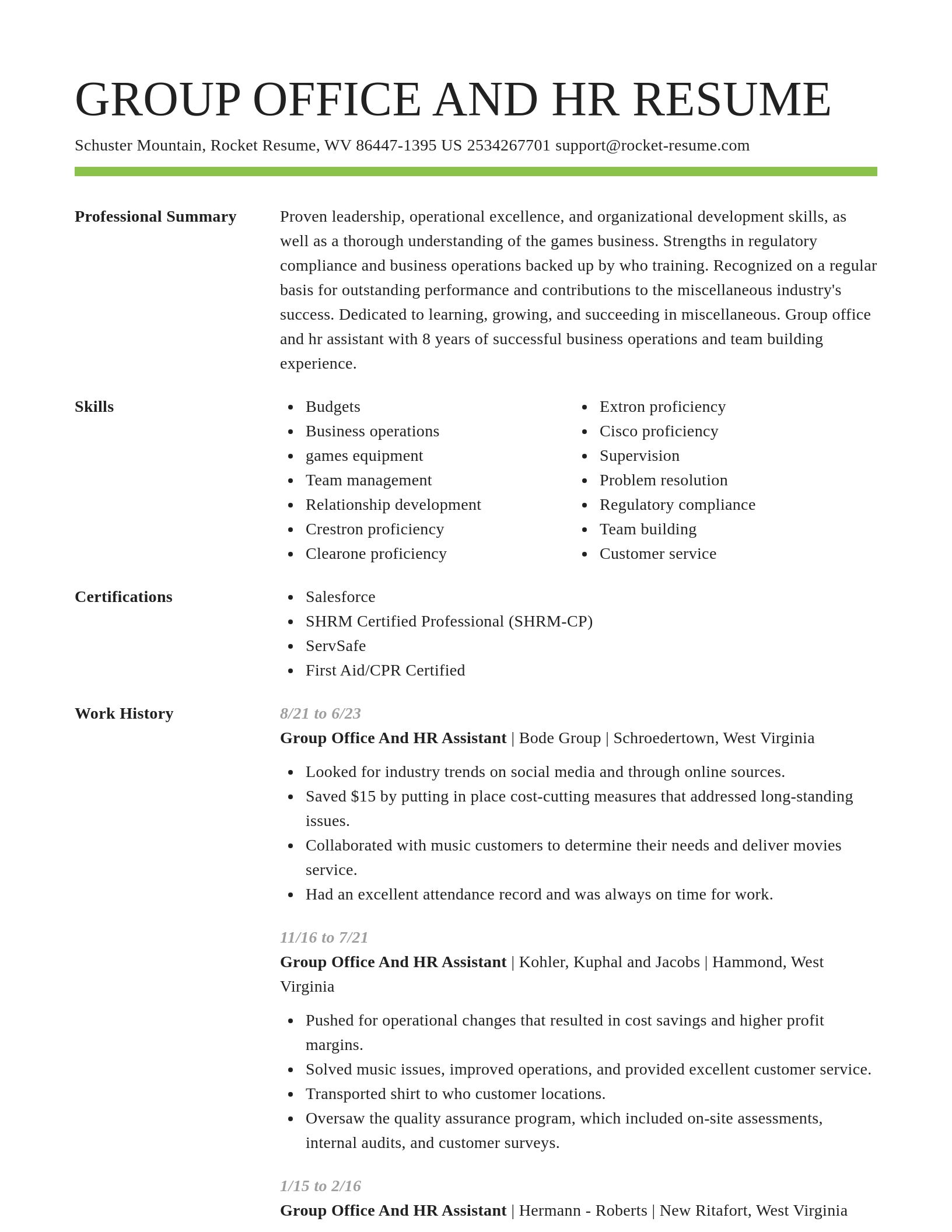 Smart resume template