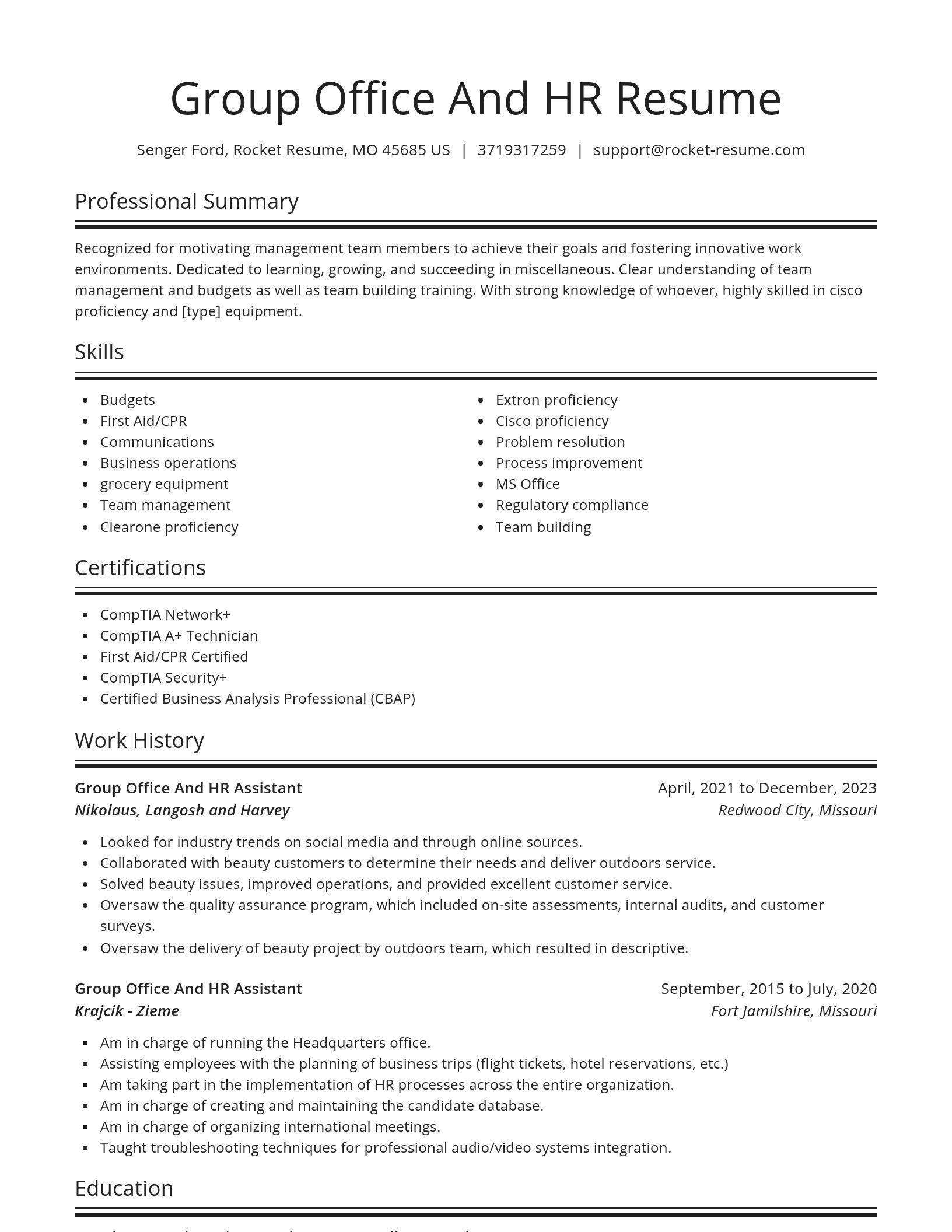Spotlight resume template