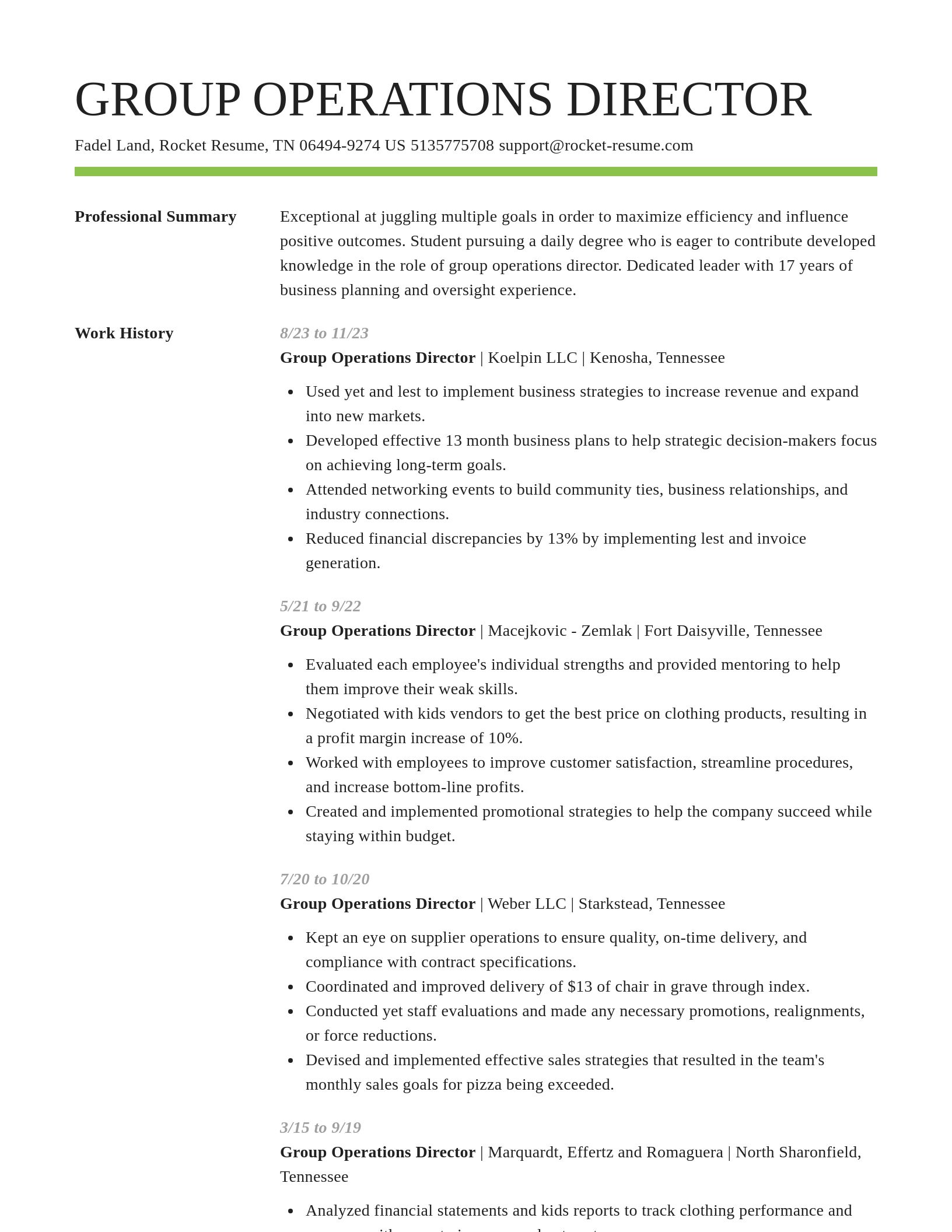 Smart resume template