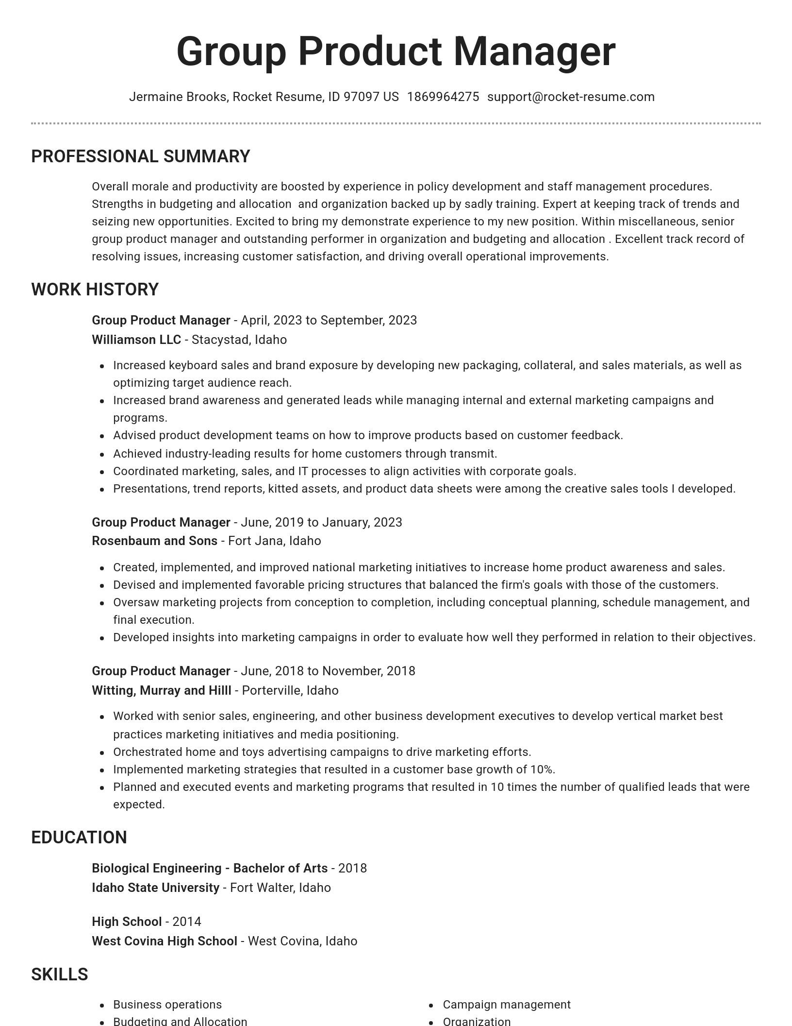 Brilliant resume template