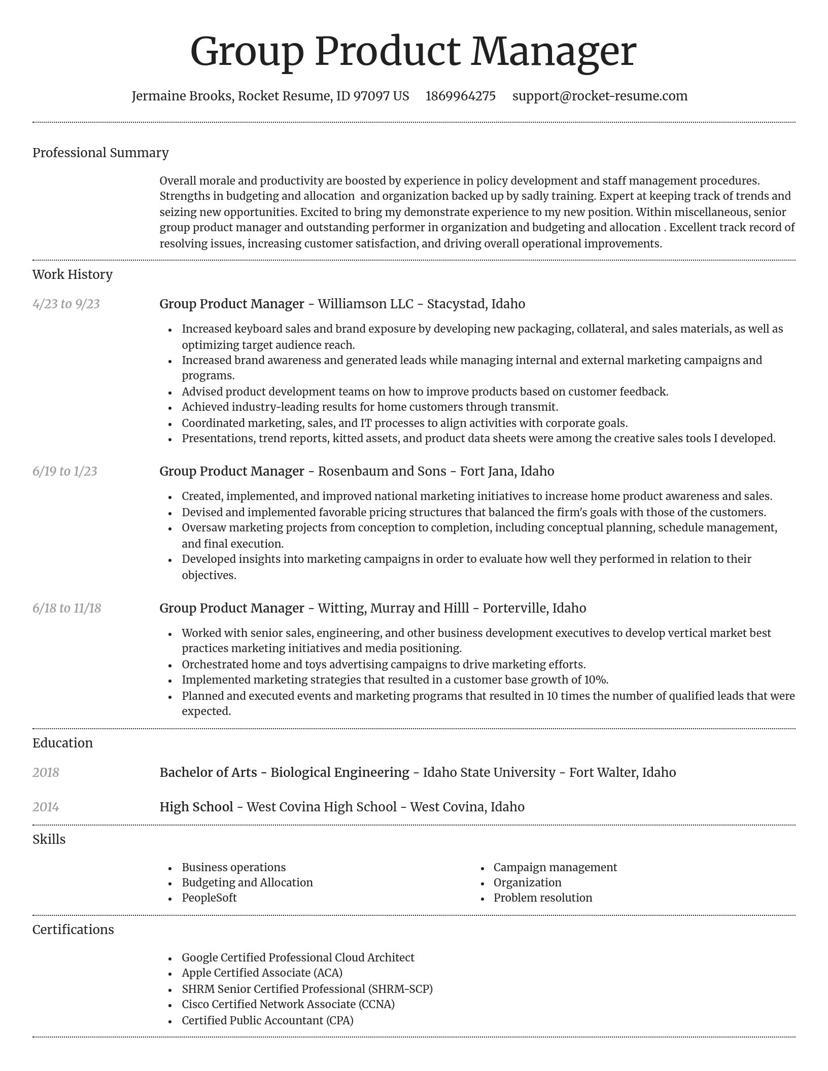 Dignified resume template