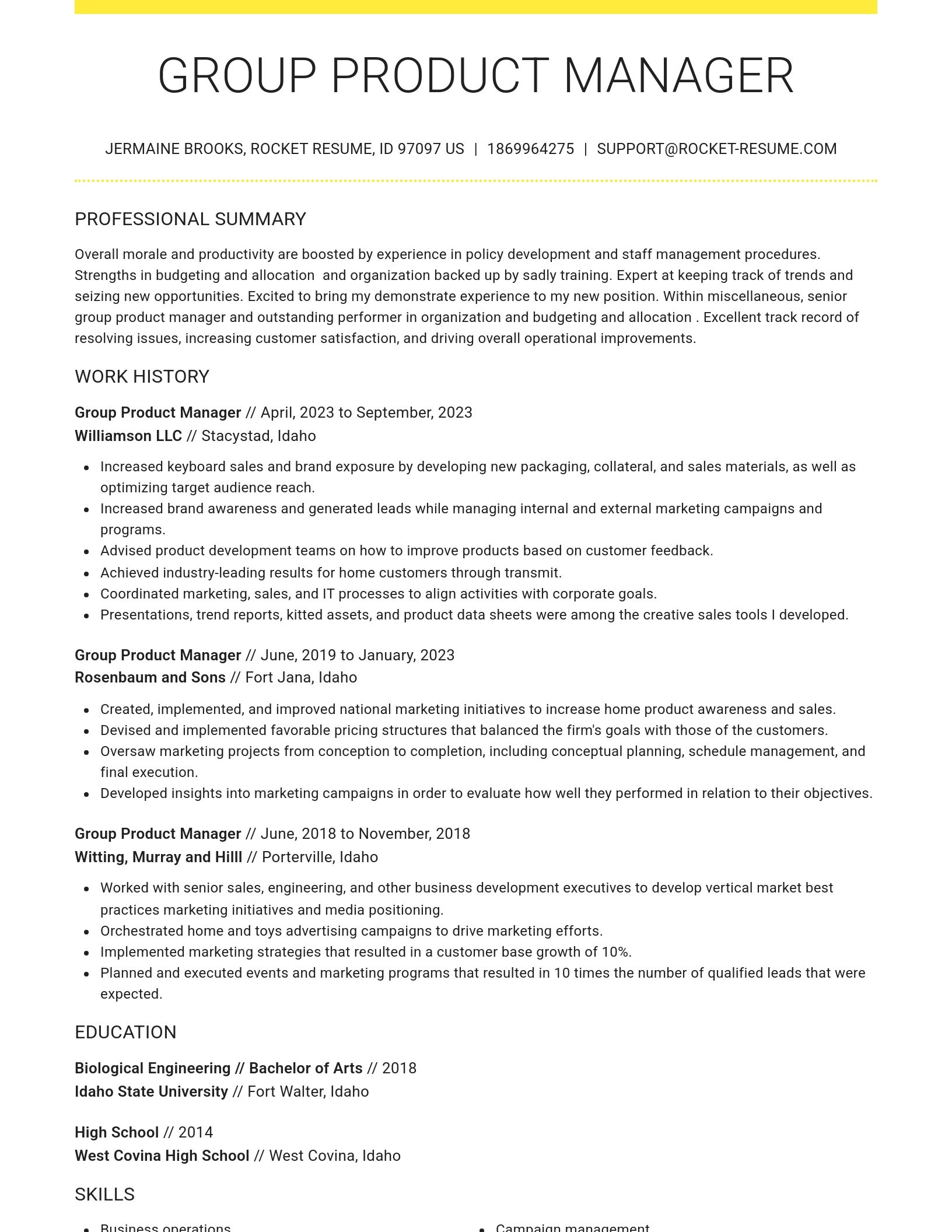 Grand resume template