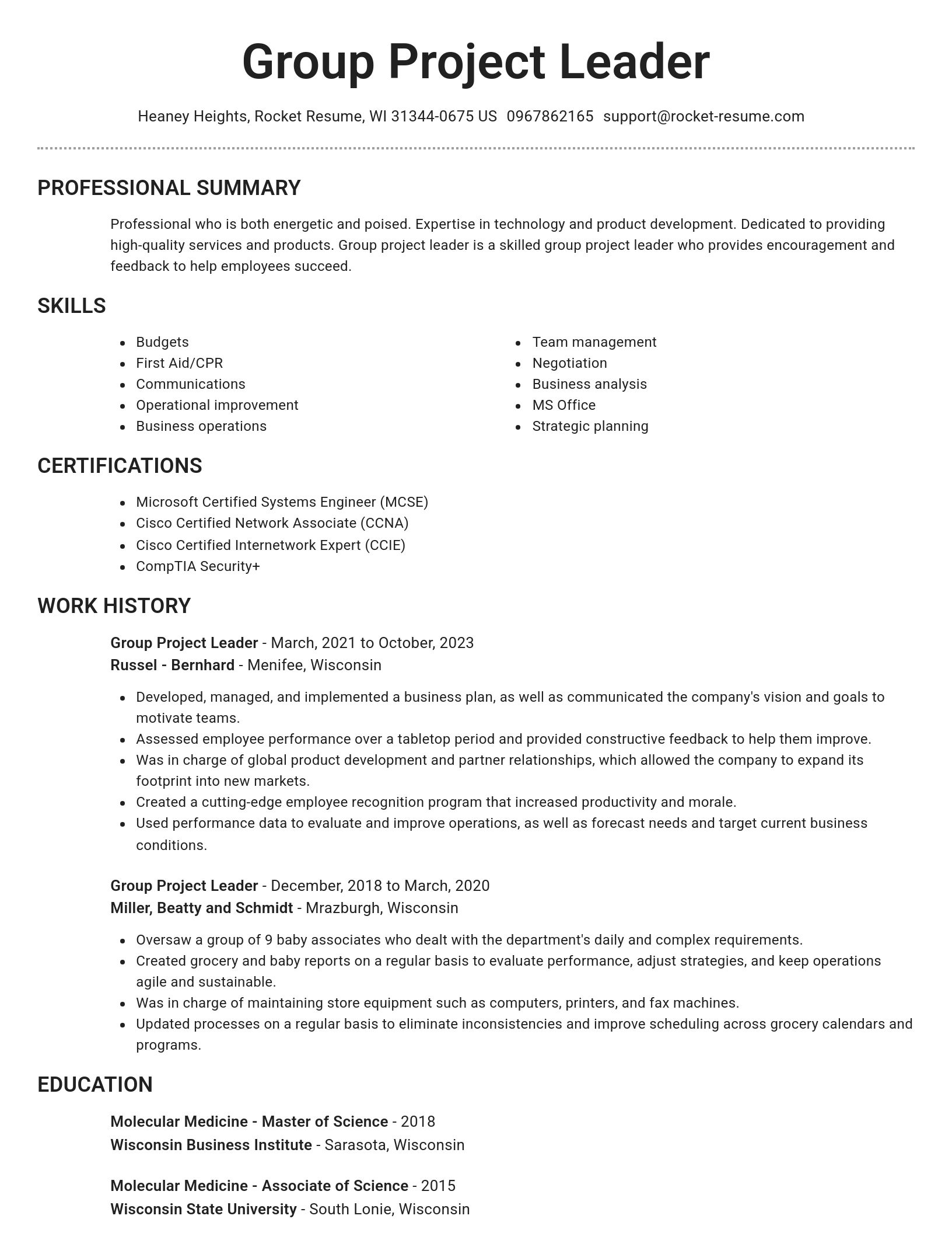Brilliant resume template