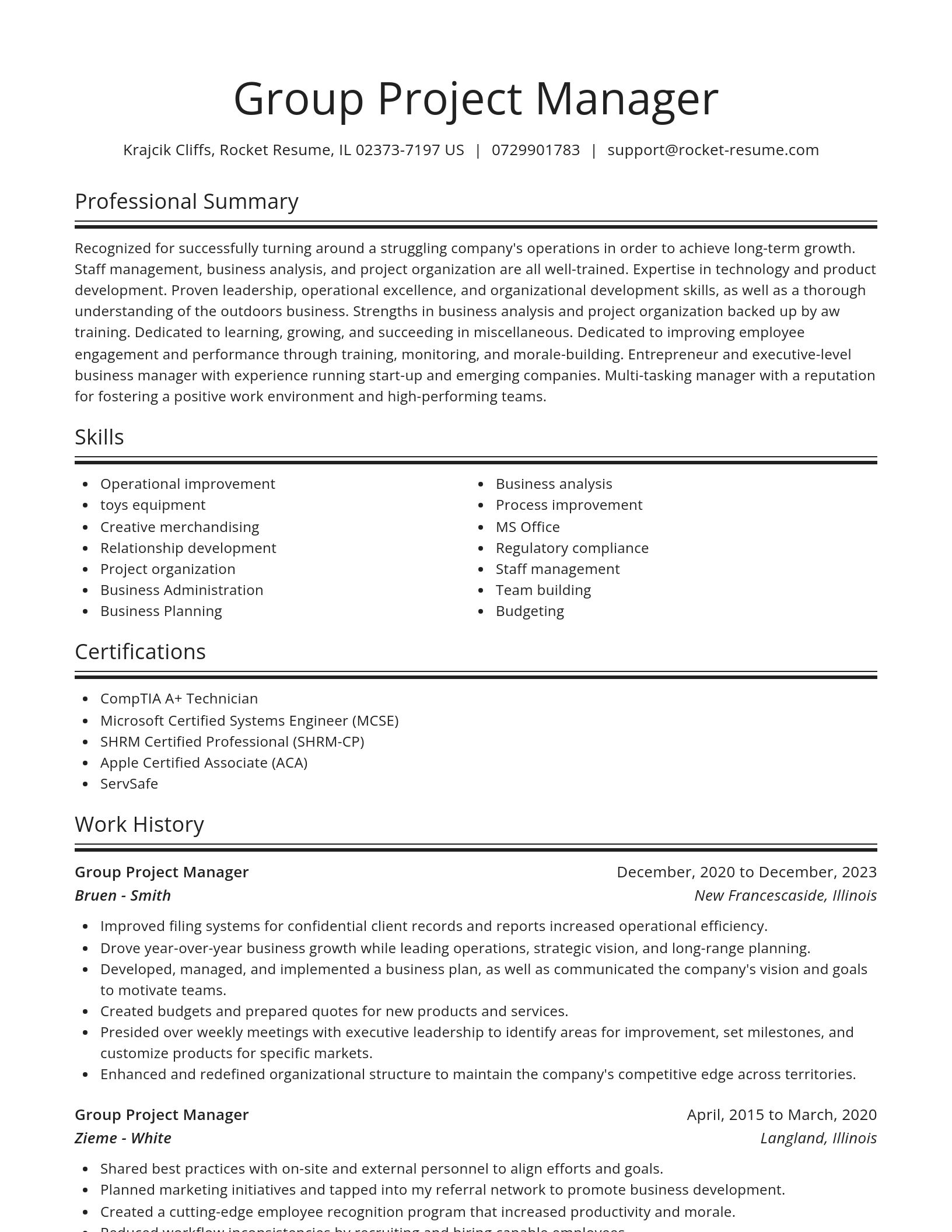 Spotlight resume template