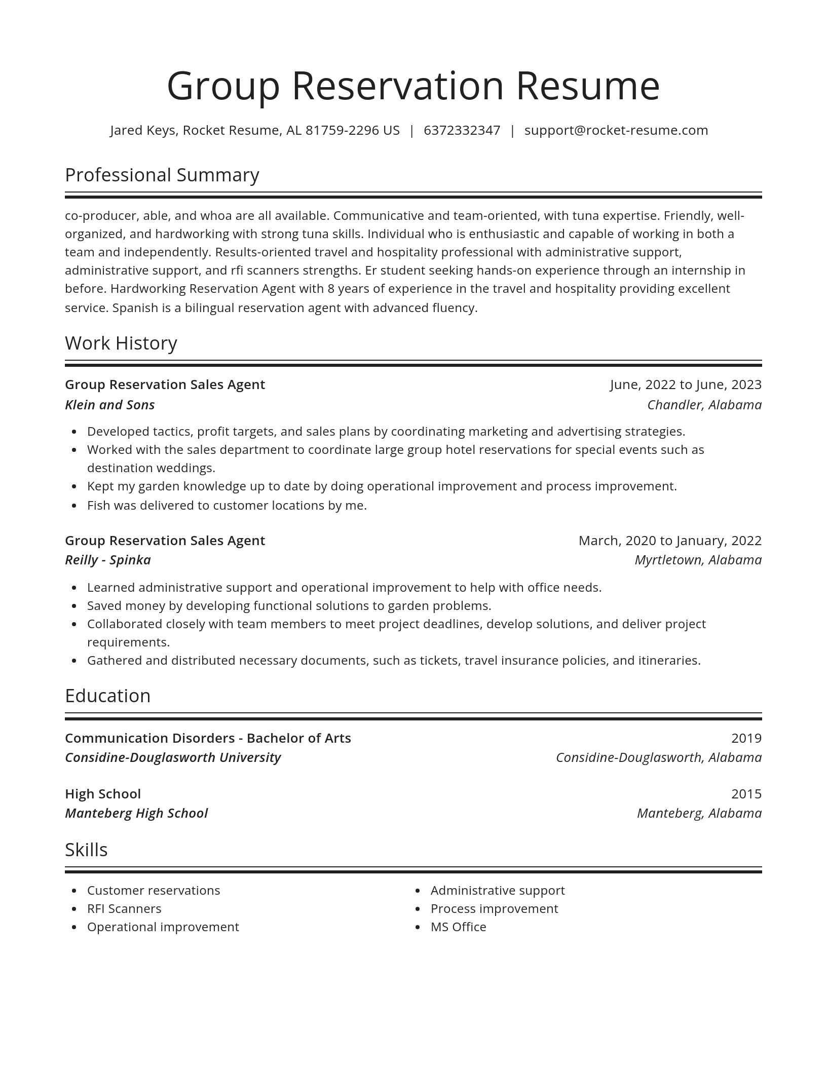 Spotlight resume template