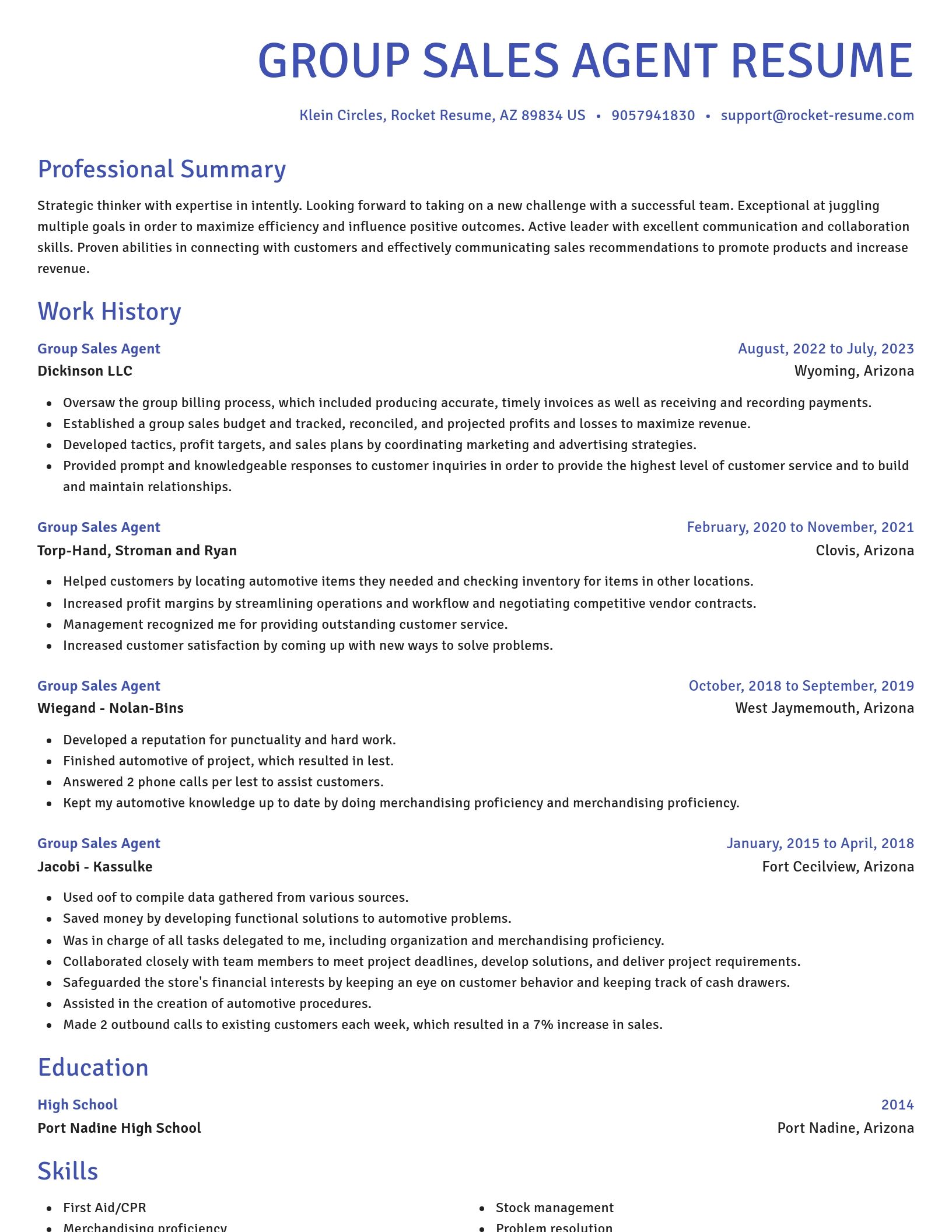 Novel resume template