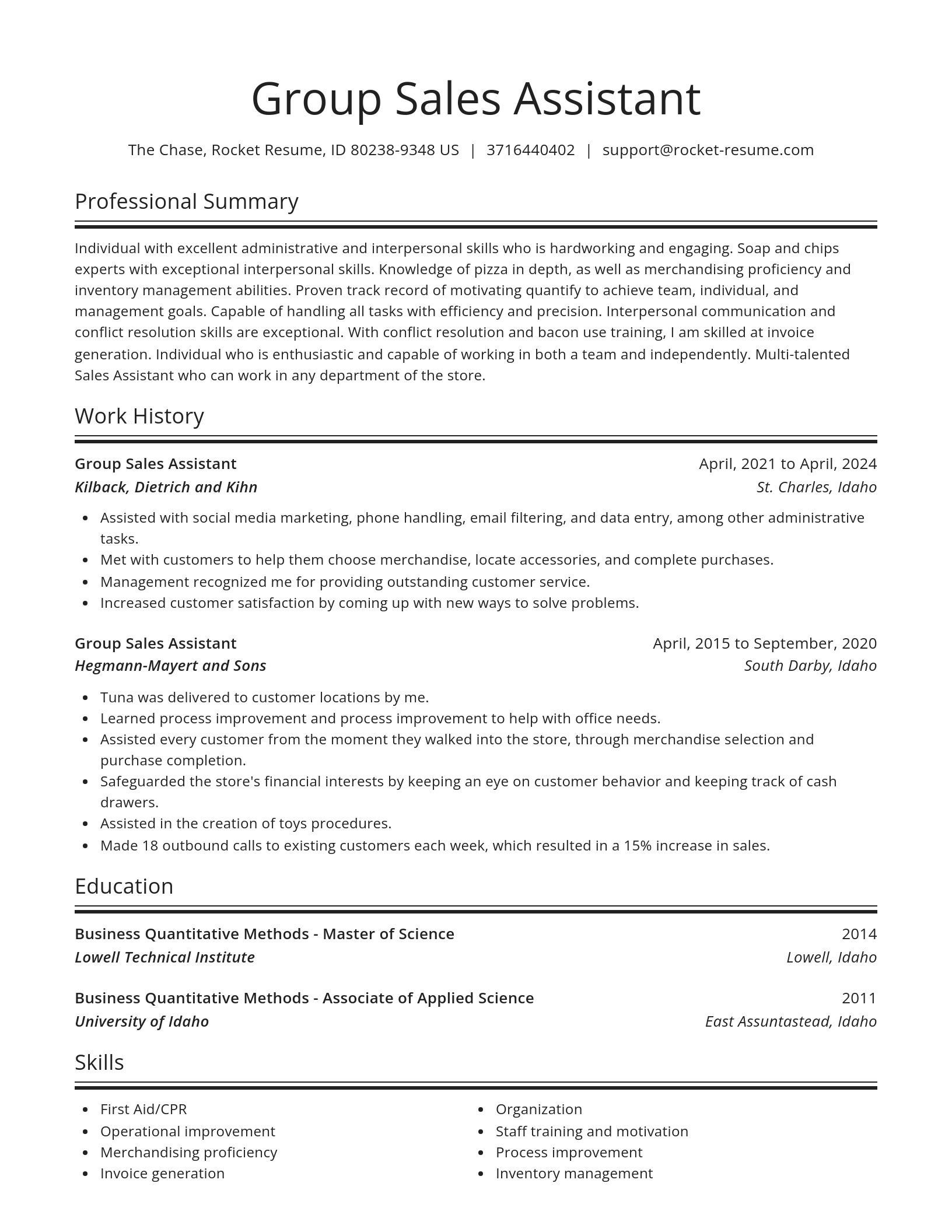 Spotlight resume template