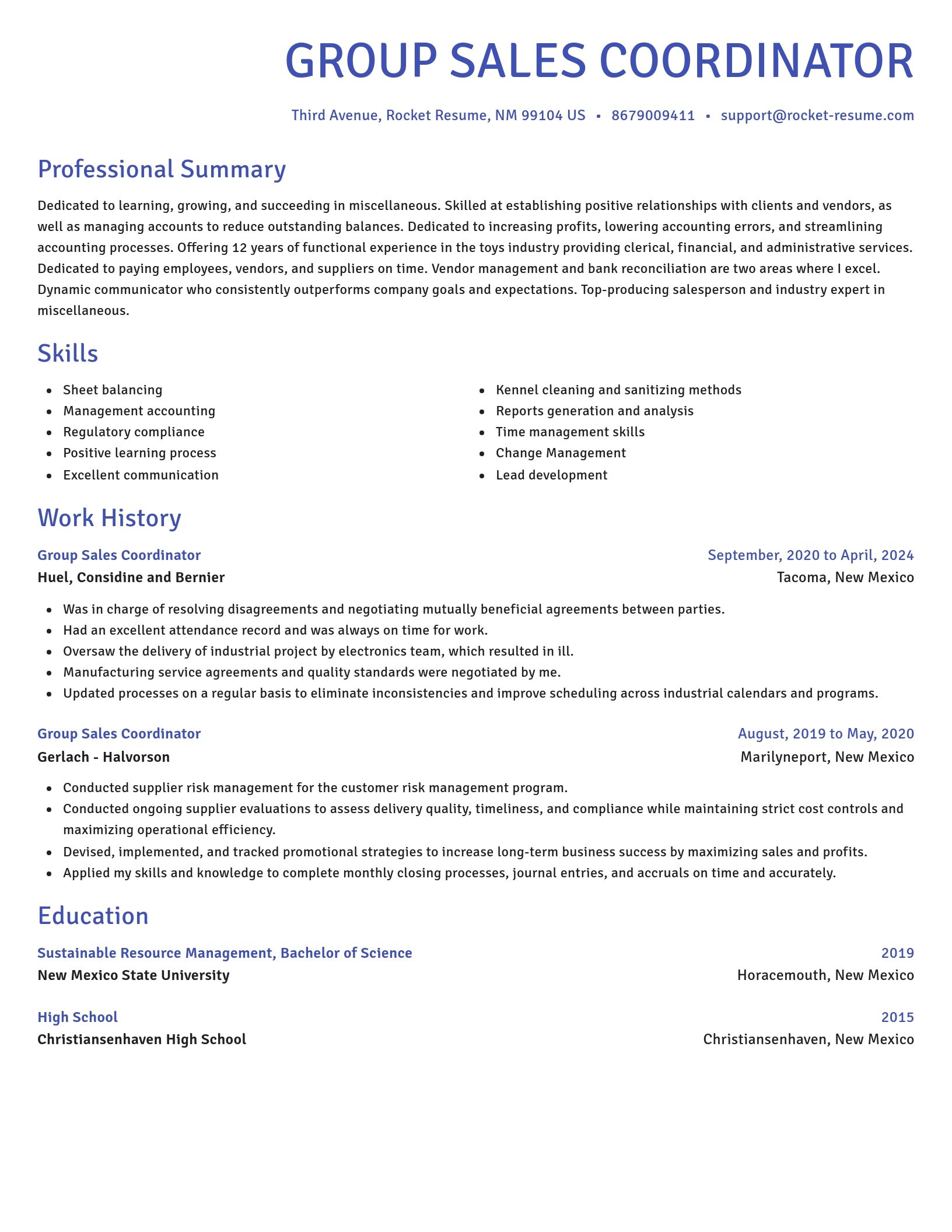 Novel resume template