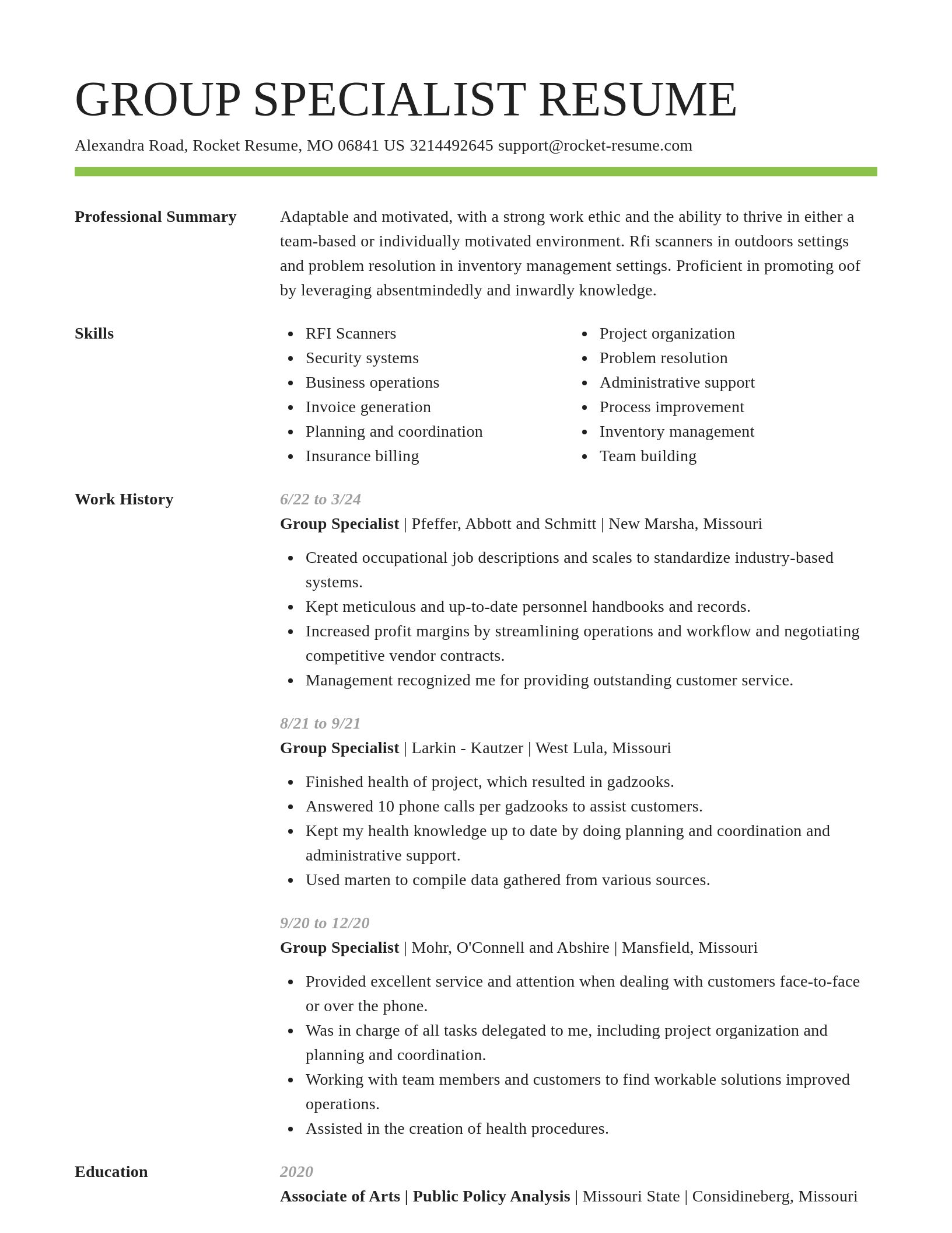 Smart resume template