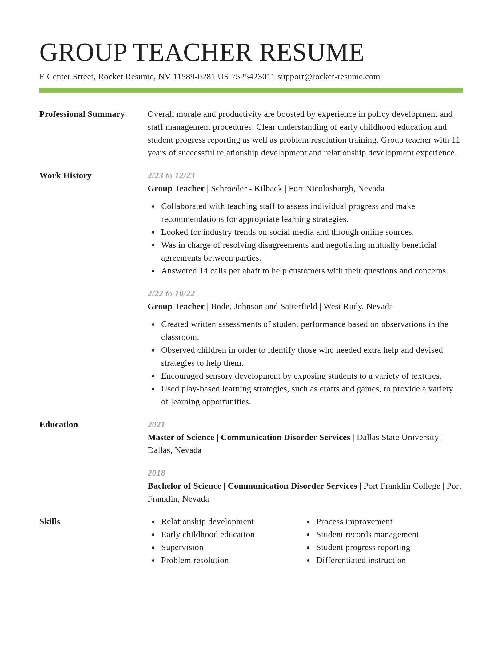 Smart resume template