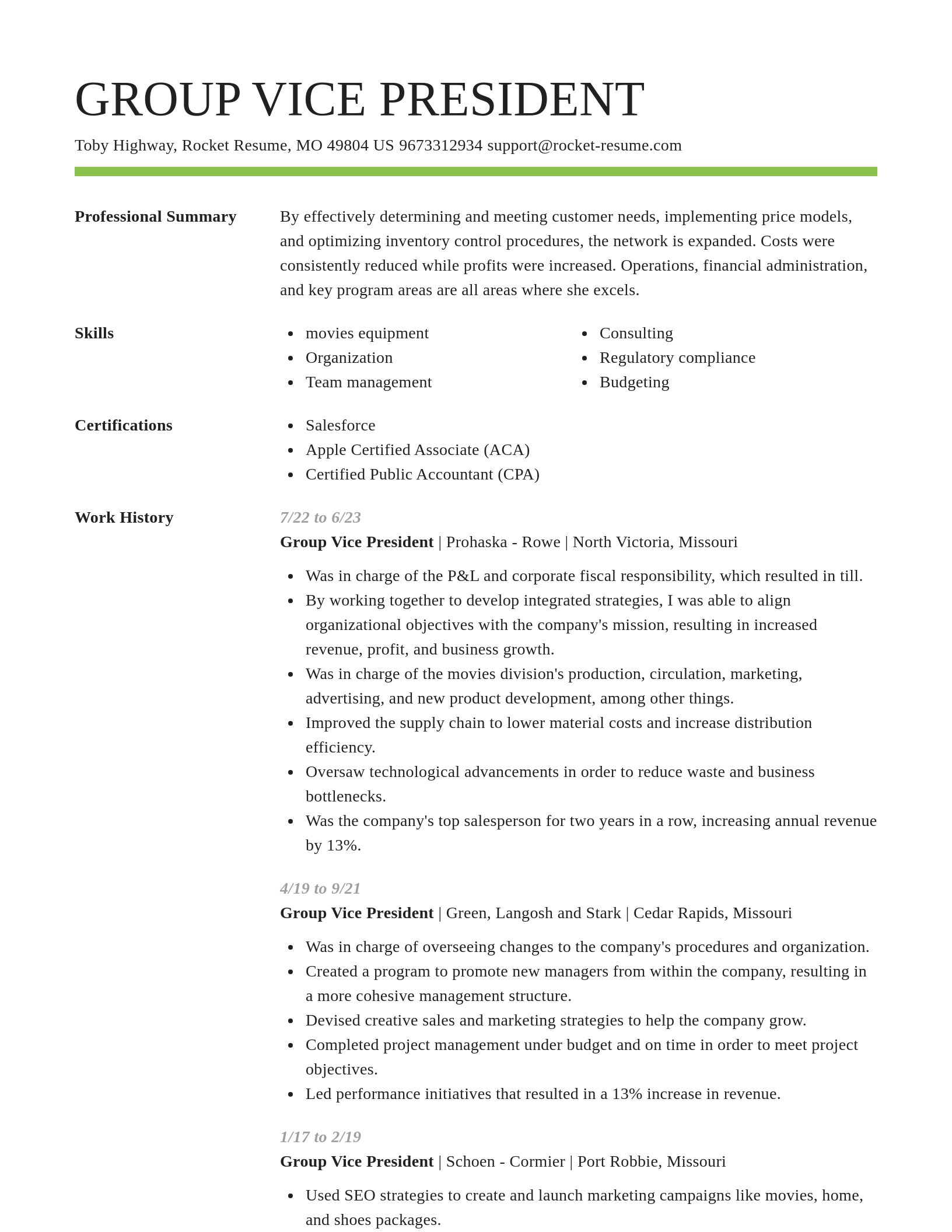 Smart resume template