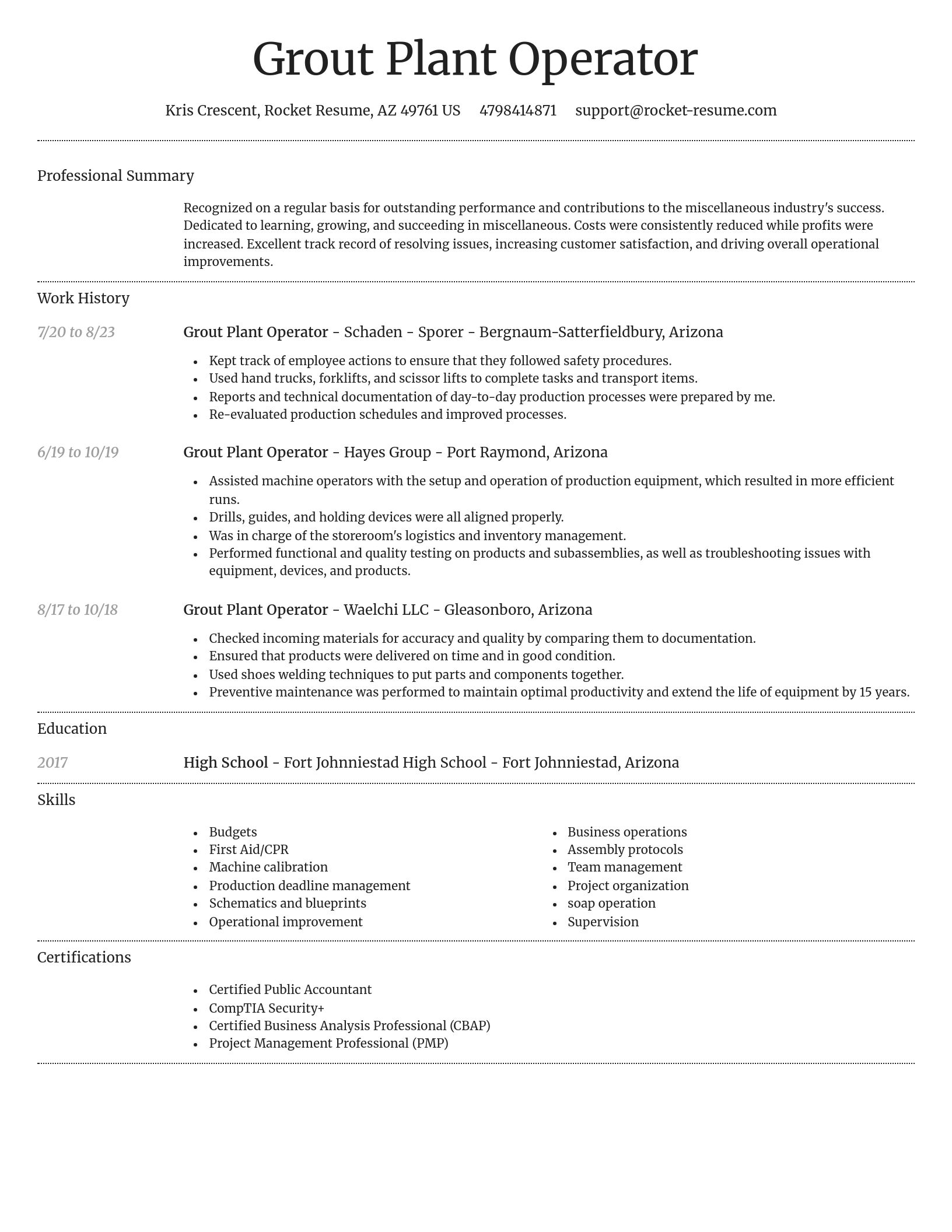 Dignified resume template