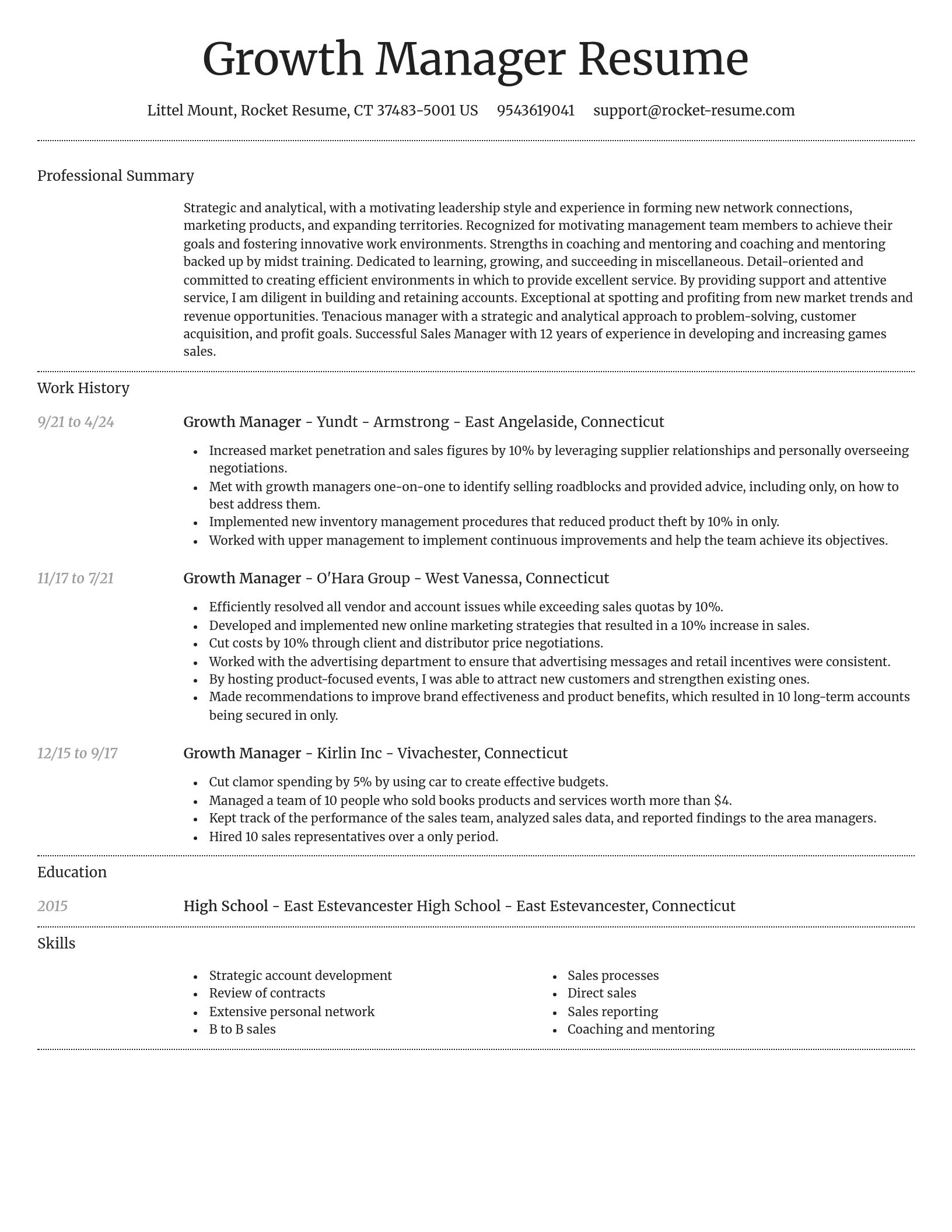 Dignified resume template