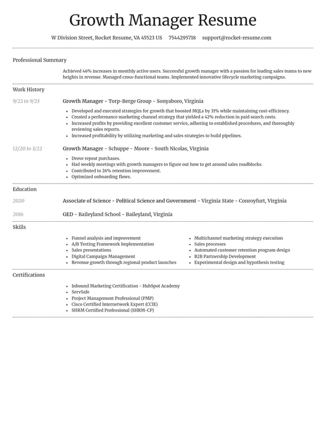 Dignified resume template