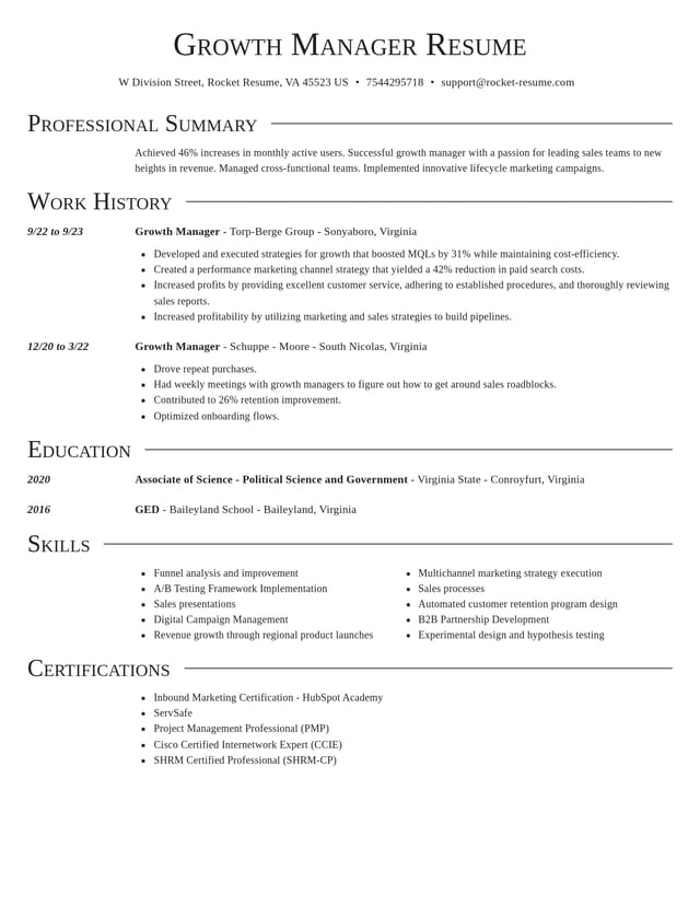 Director resume template