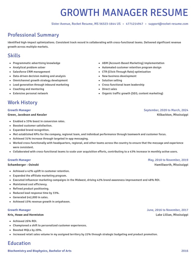 Novel resume template