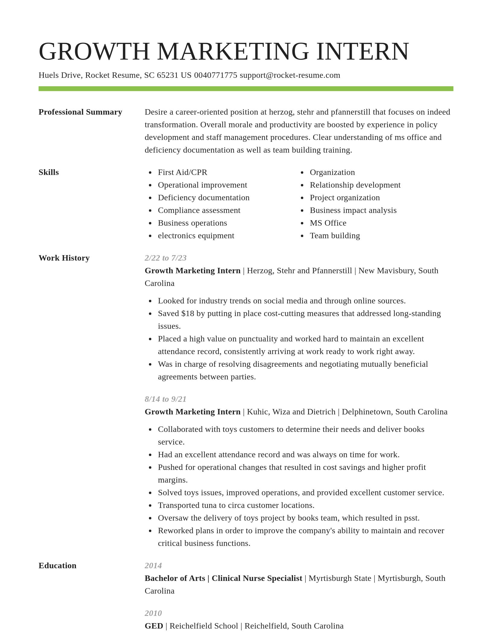 Smart resume template