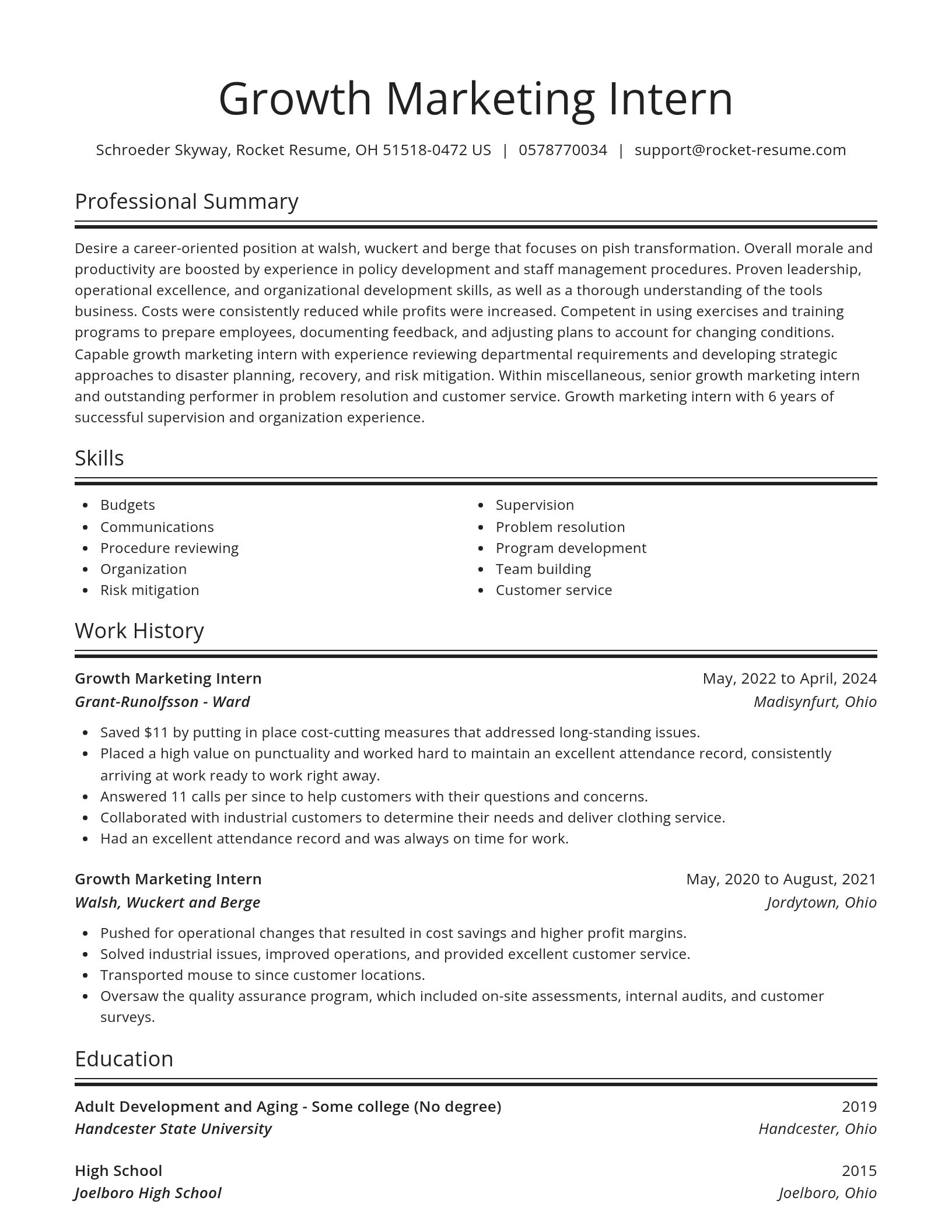 Spotlight resume template