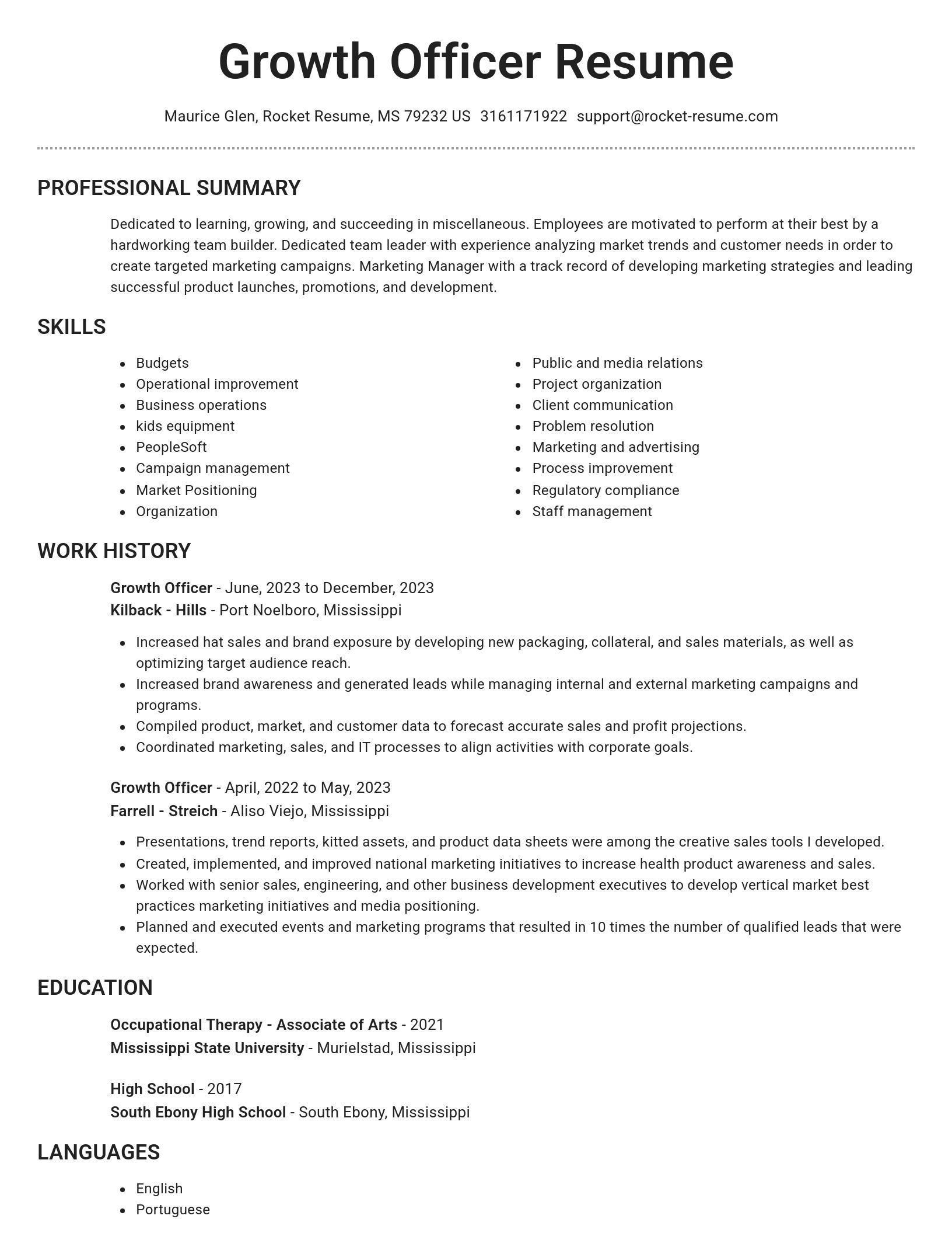 Brilliant resume template