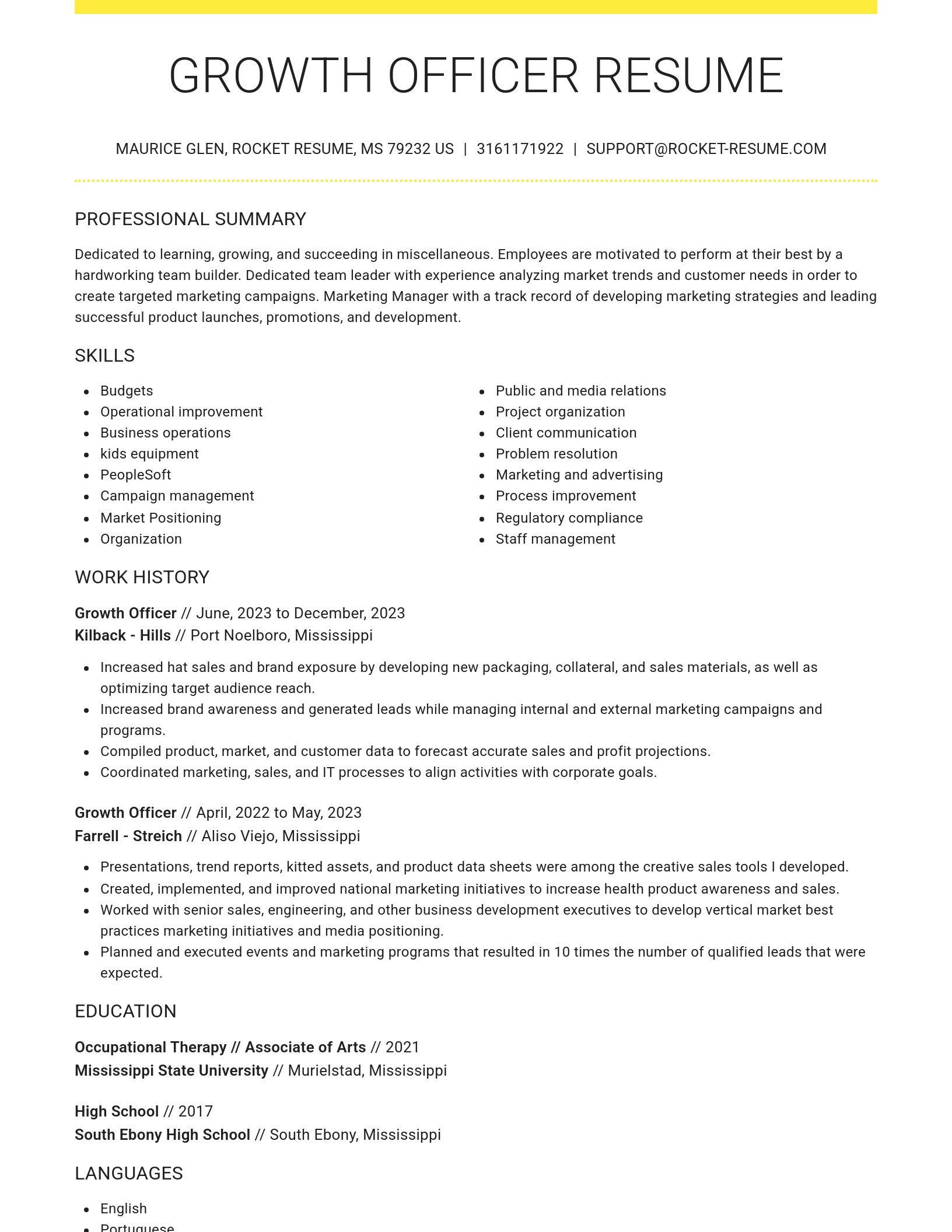 Grand resume template