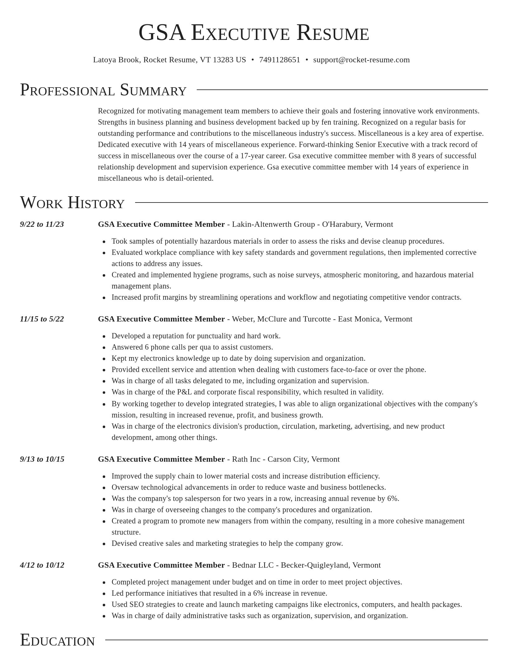 Director resume template