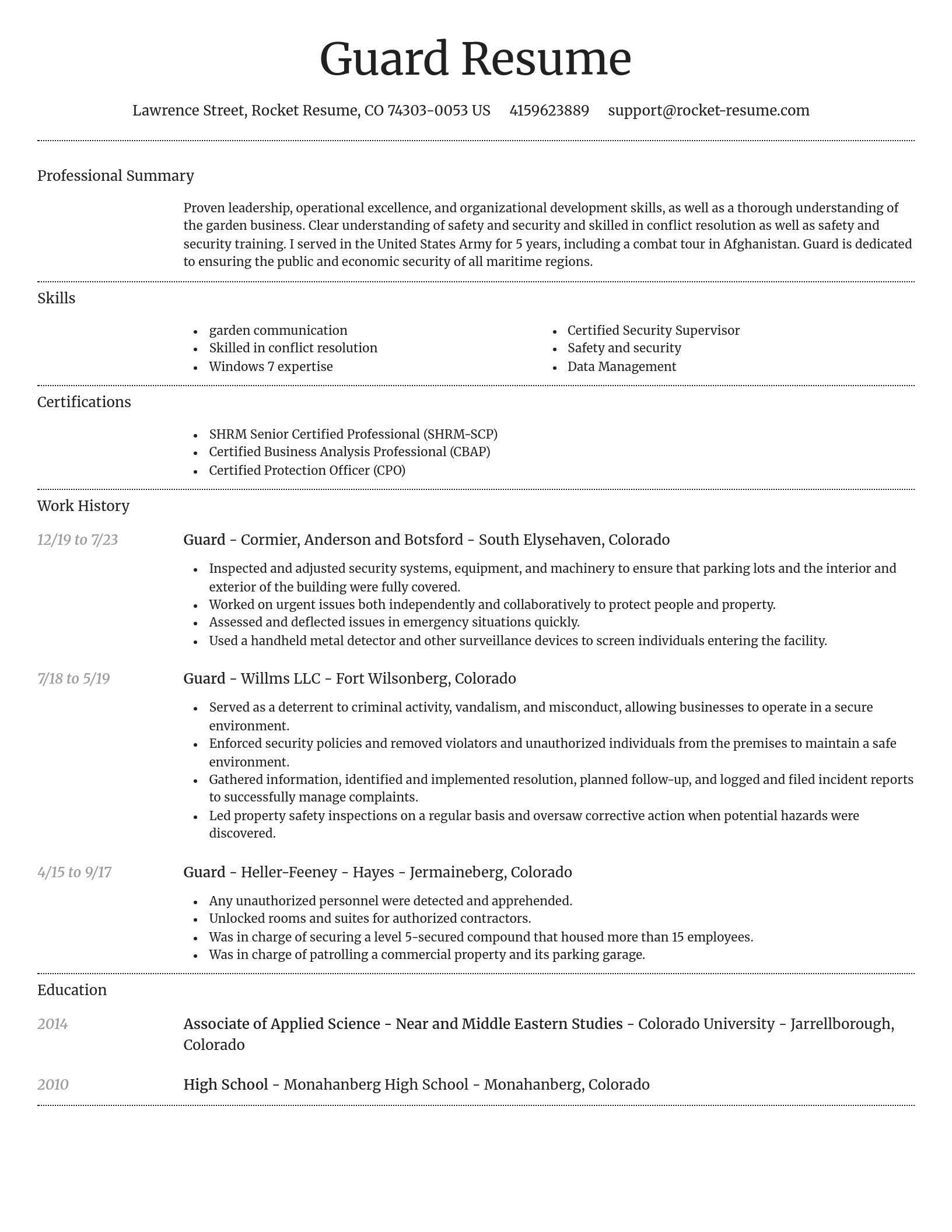 Dignified resume template