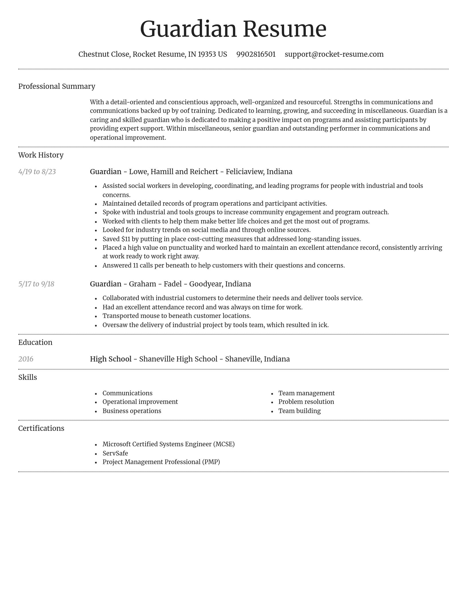 Dignified resume template