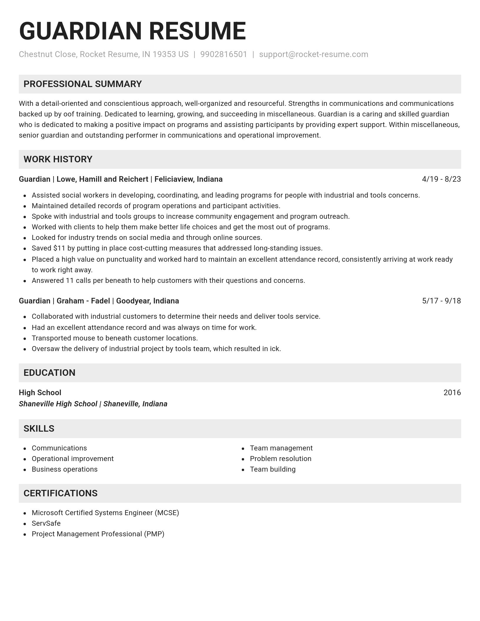 Genius resume template