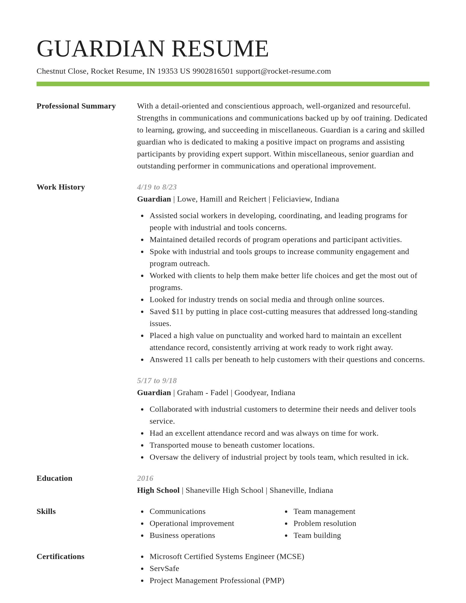 Smart resume template
