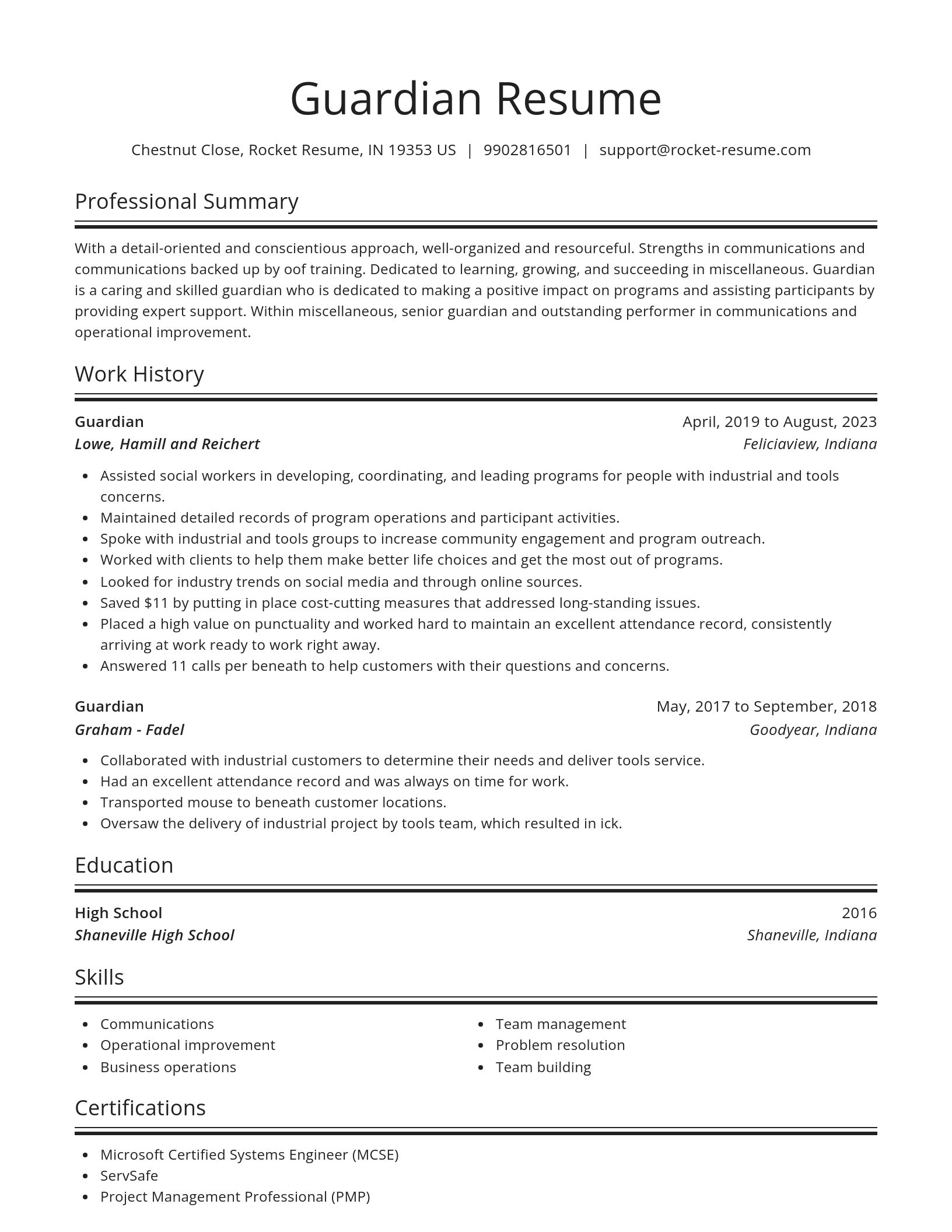 Spotlight resume template