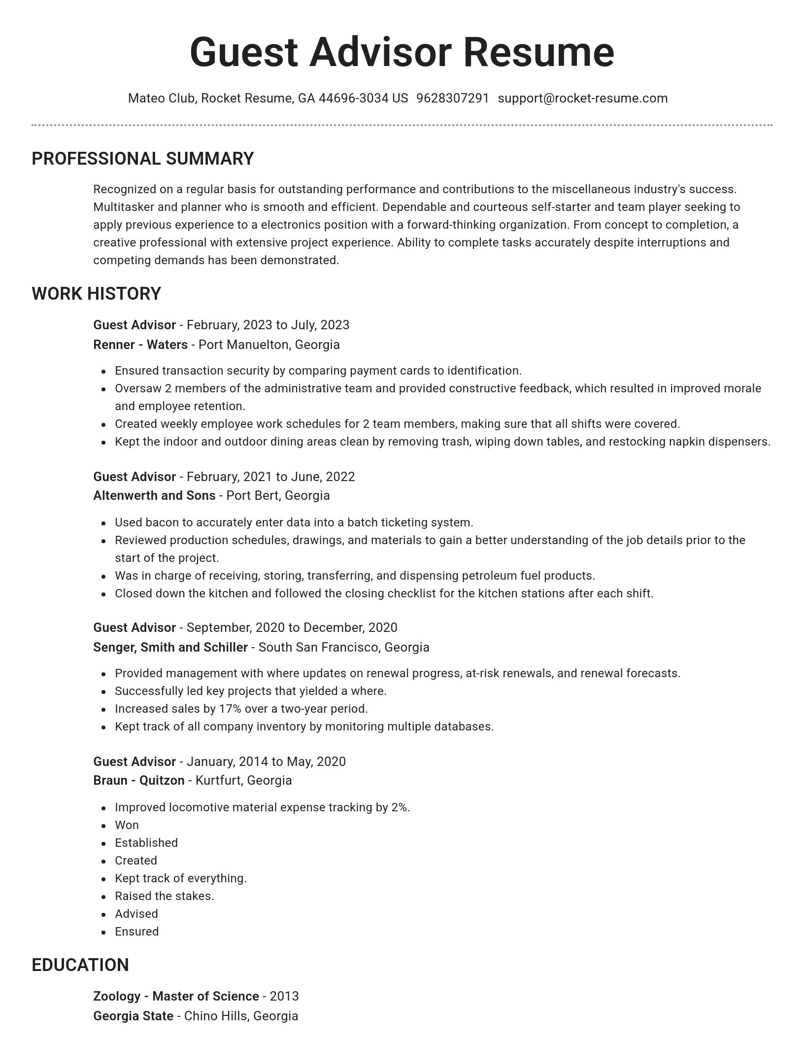 Brilliant resume template