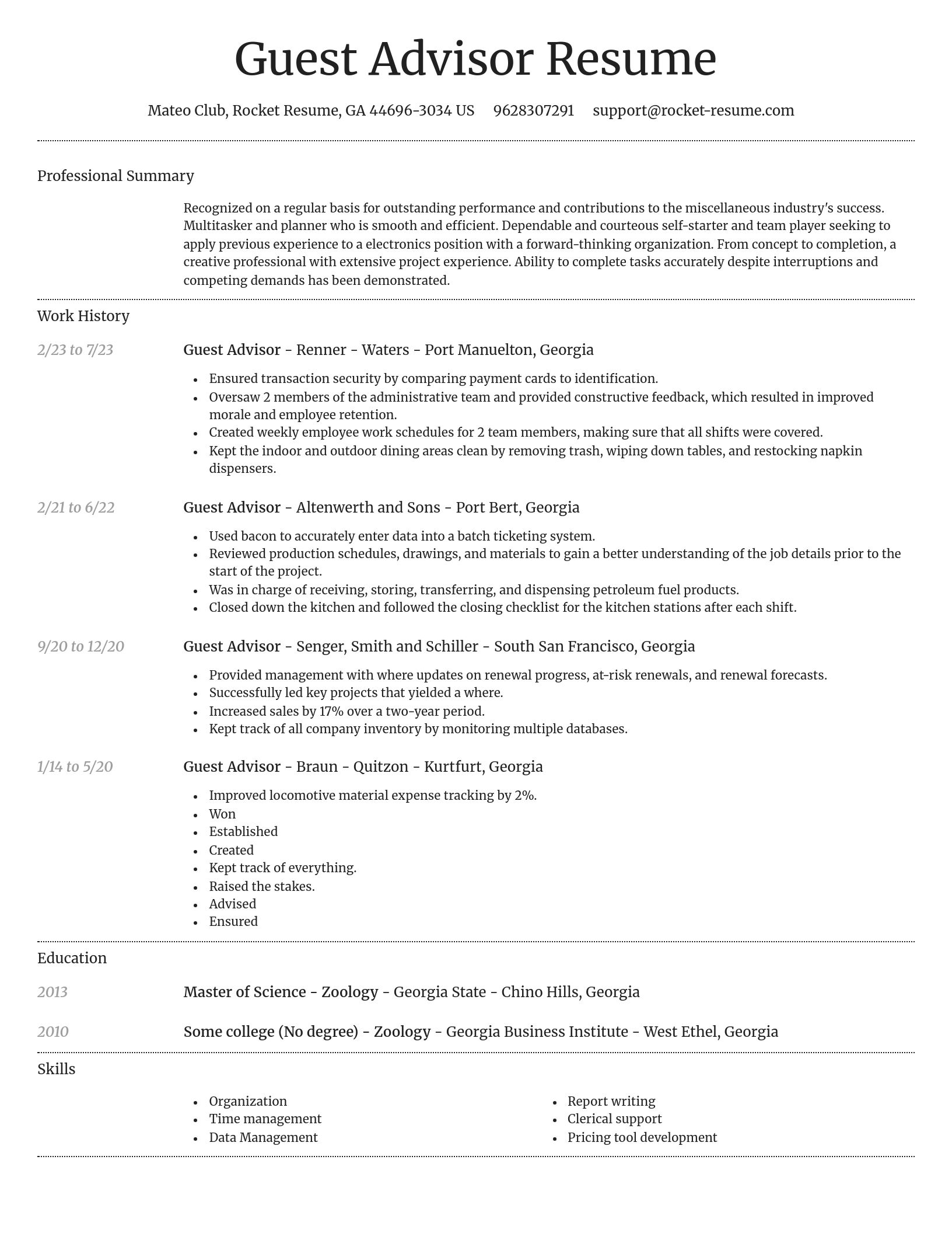 Dignified resume template