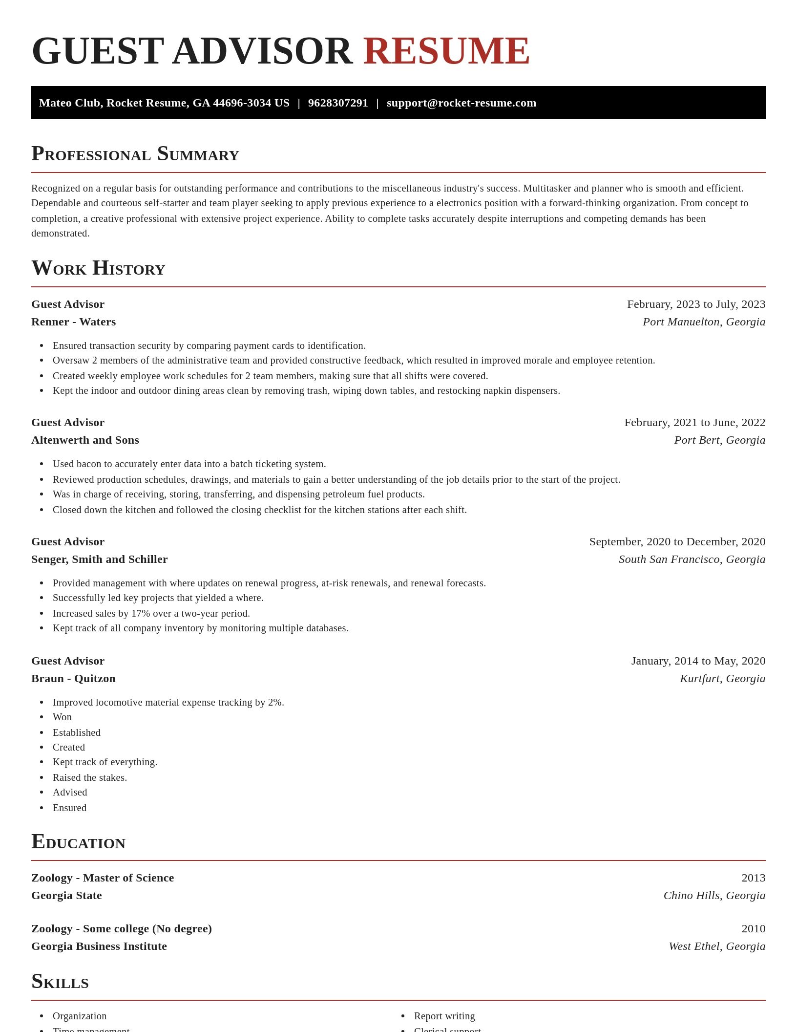 Exquisite resume template