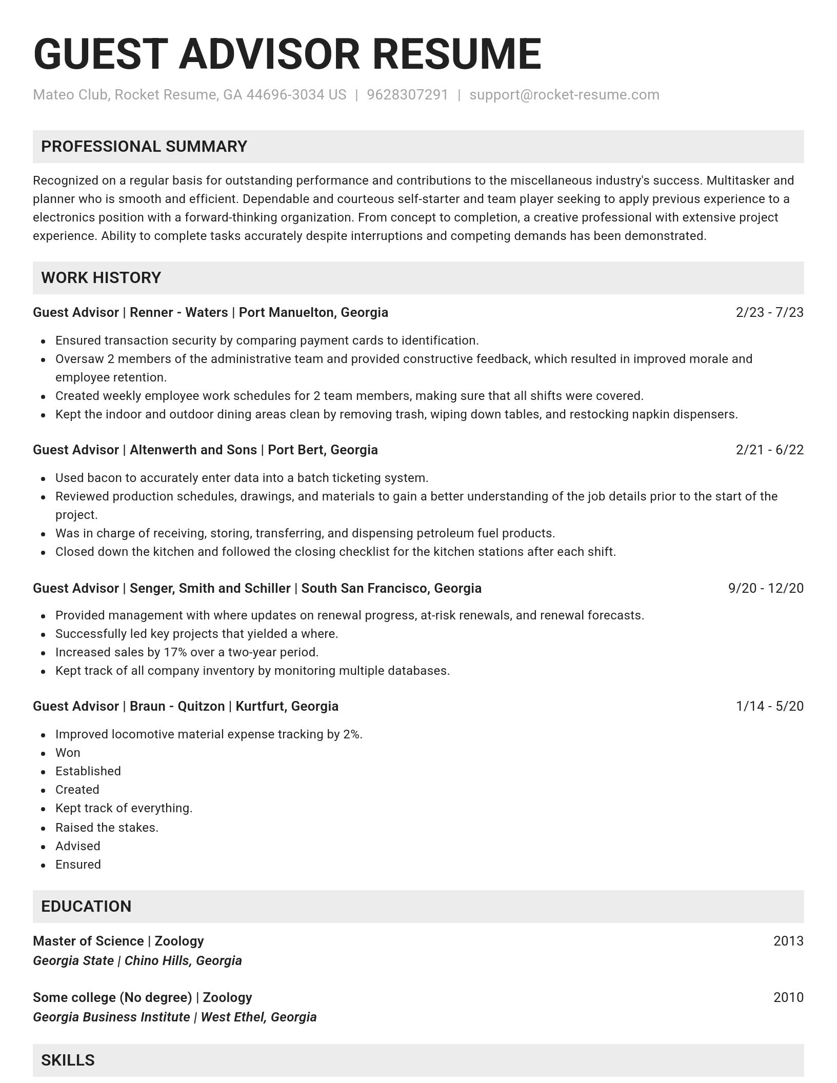 Genius resume template