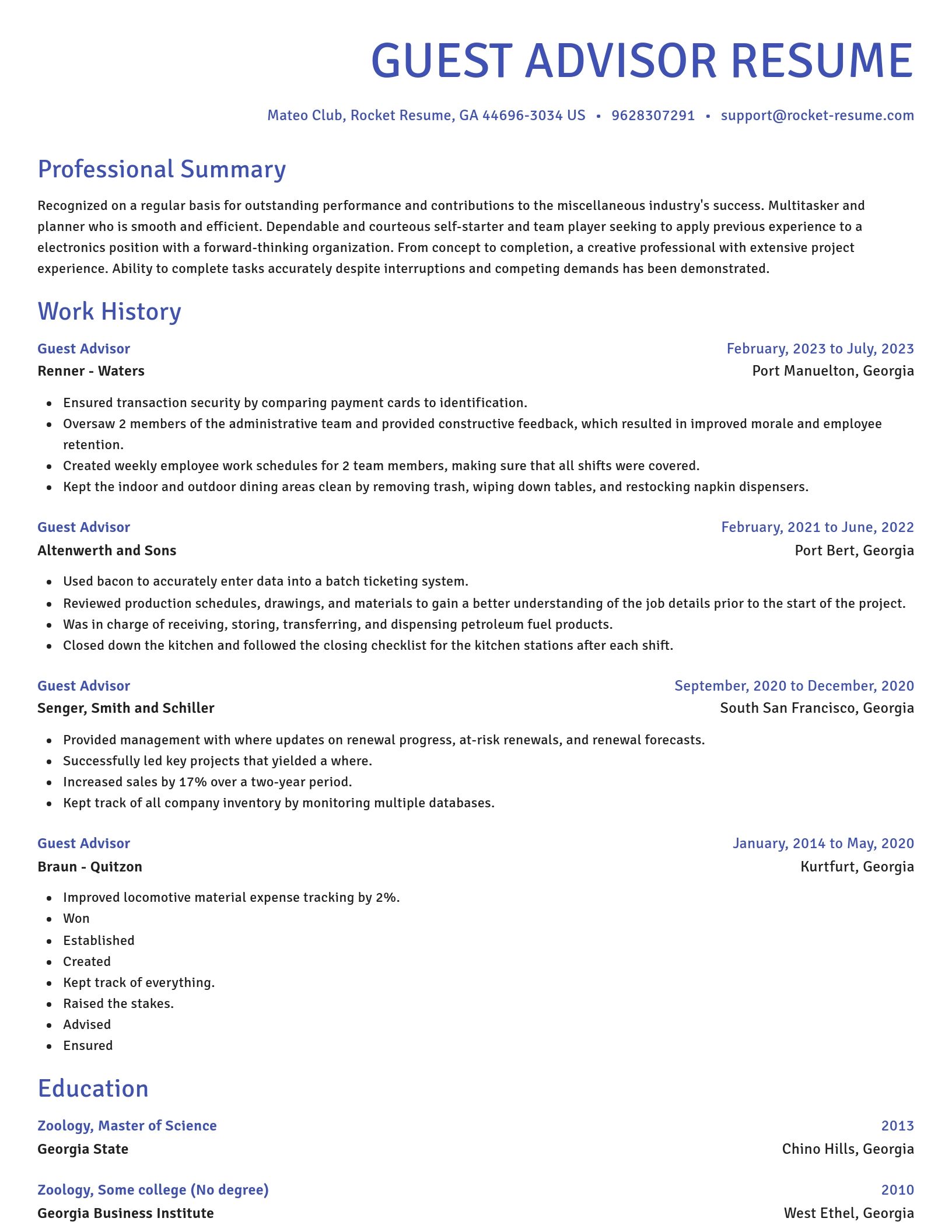 Novel resume template