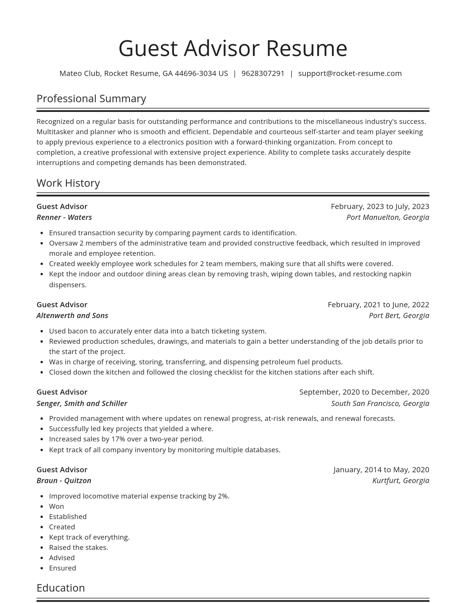 Spotlight resume template