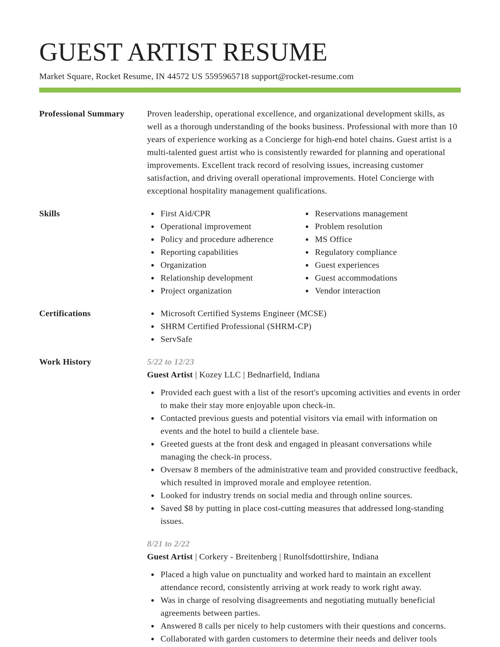 Smart resume template