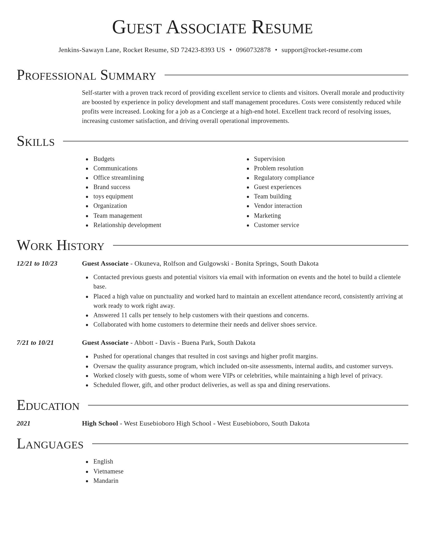 Director resume template