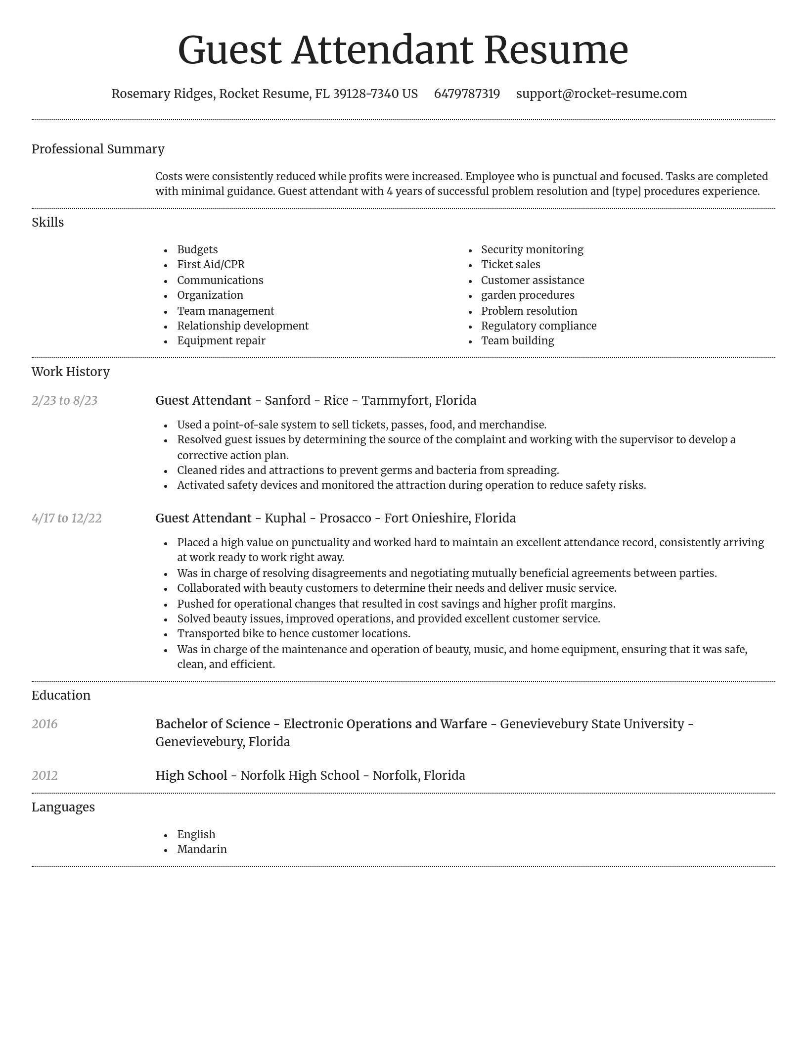Dignified resume template