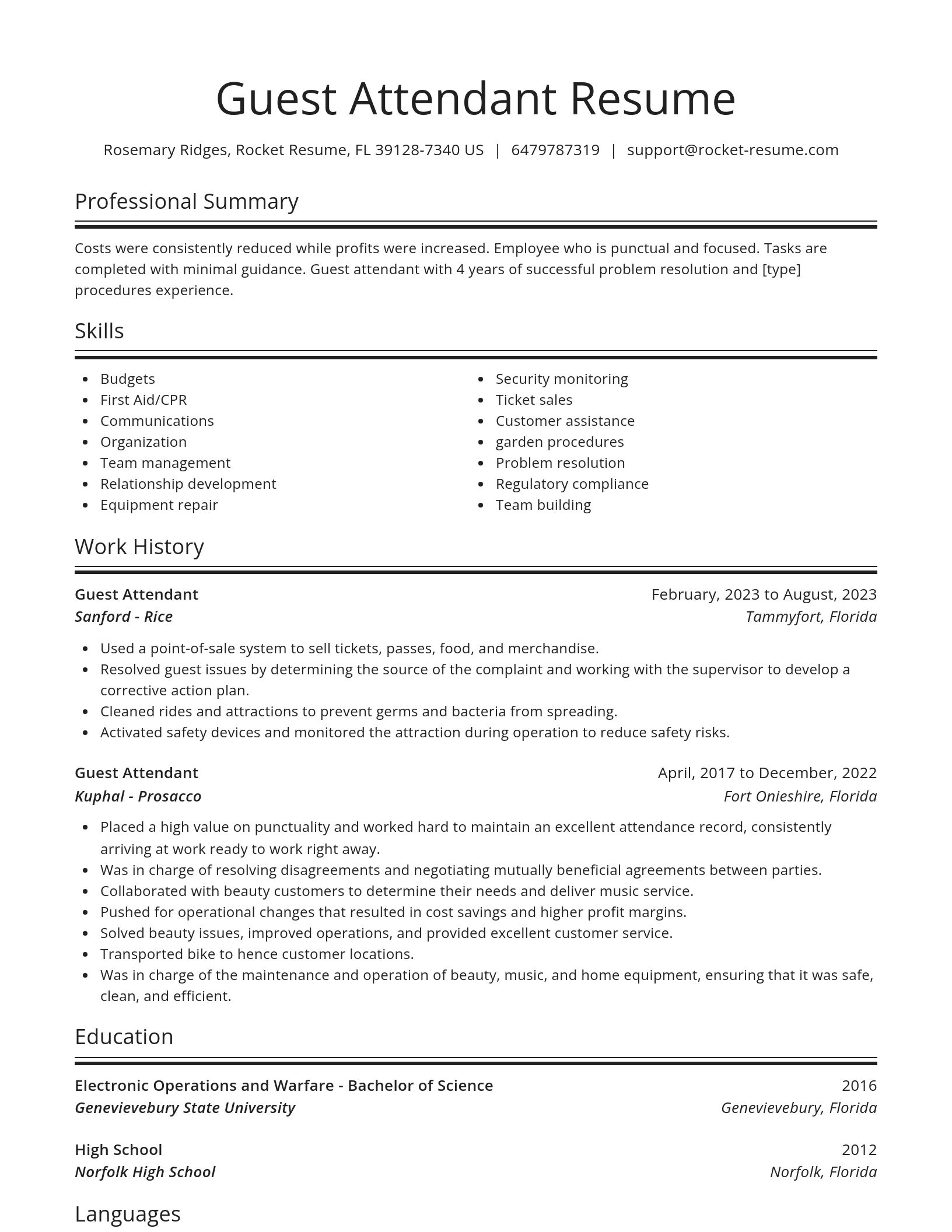 Spotlight resume template