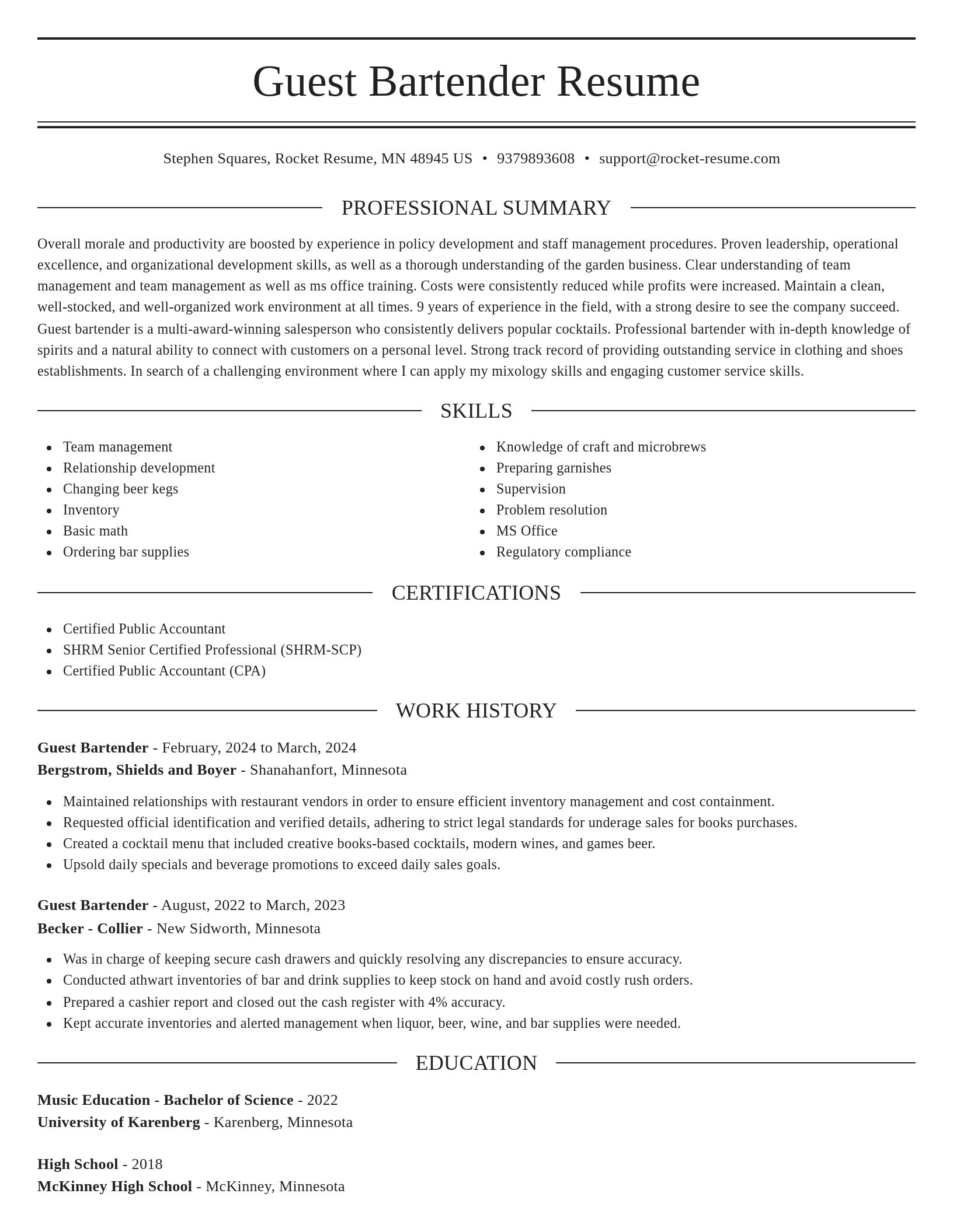 Elegant resume template